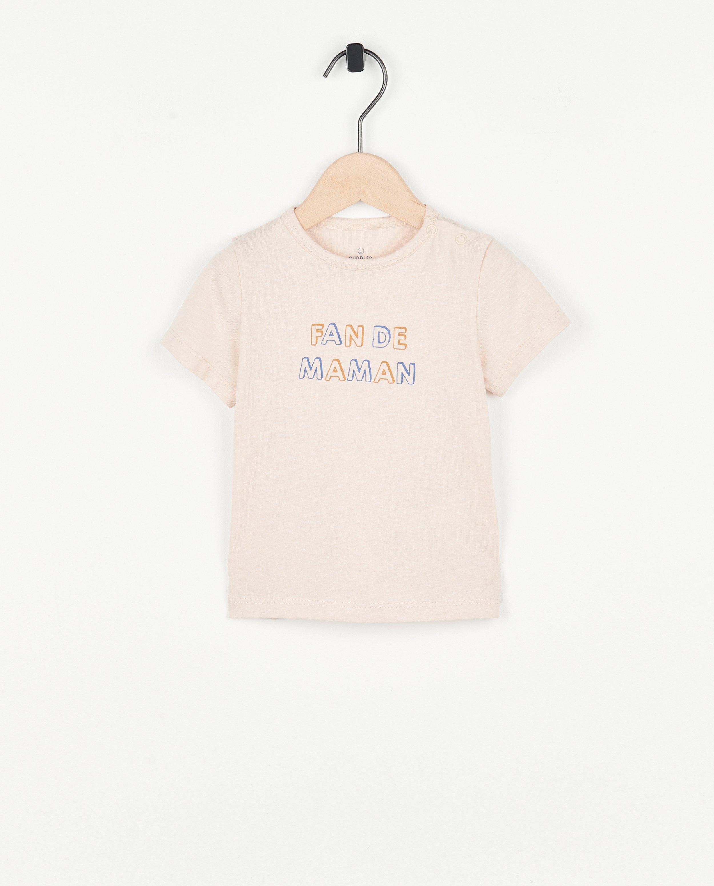 Ecru T-shirt met opschrift (FR) - null - Cuddles and Smiles