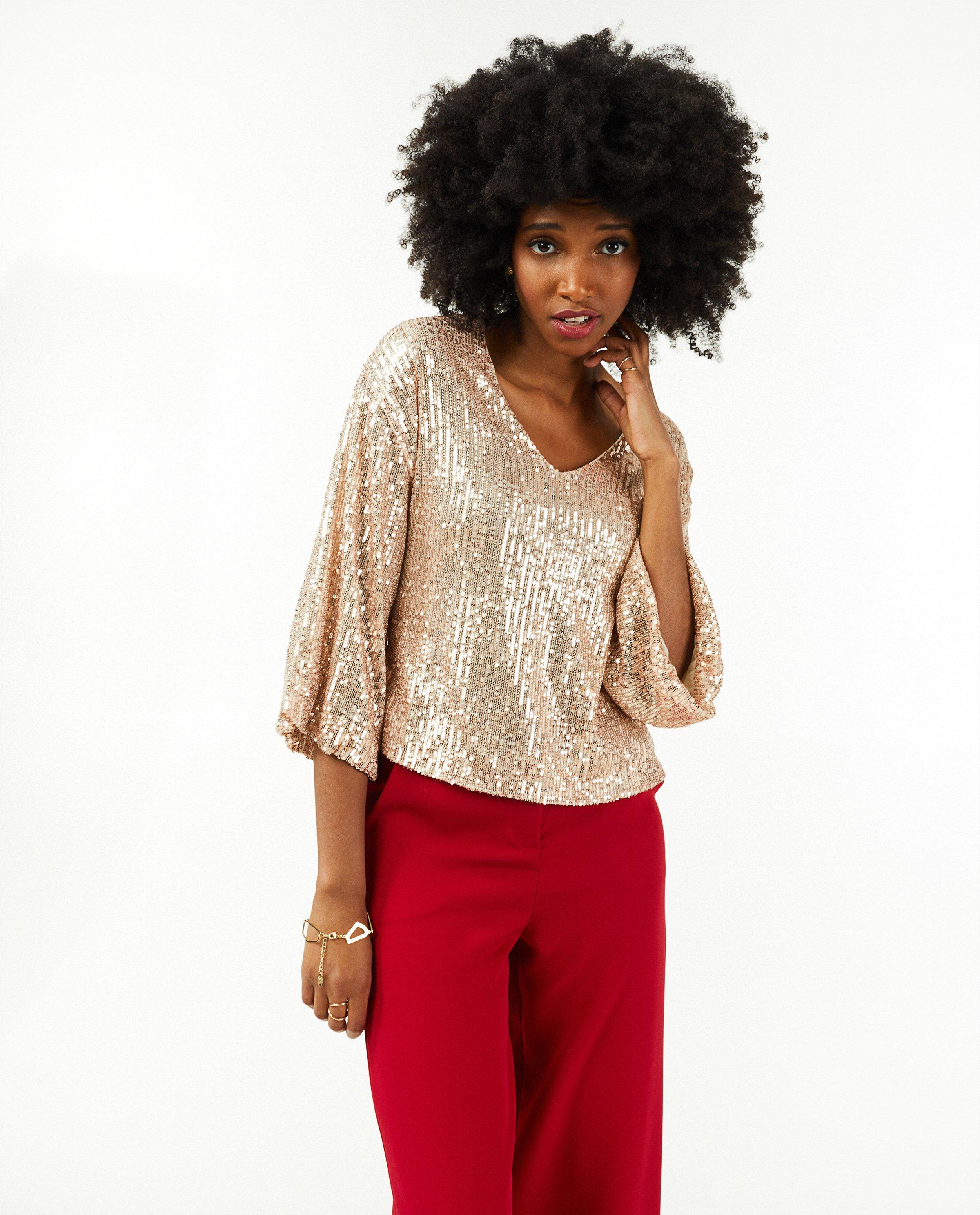 Blouse met pailletten Ella Italia - null - Ella Italia