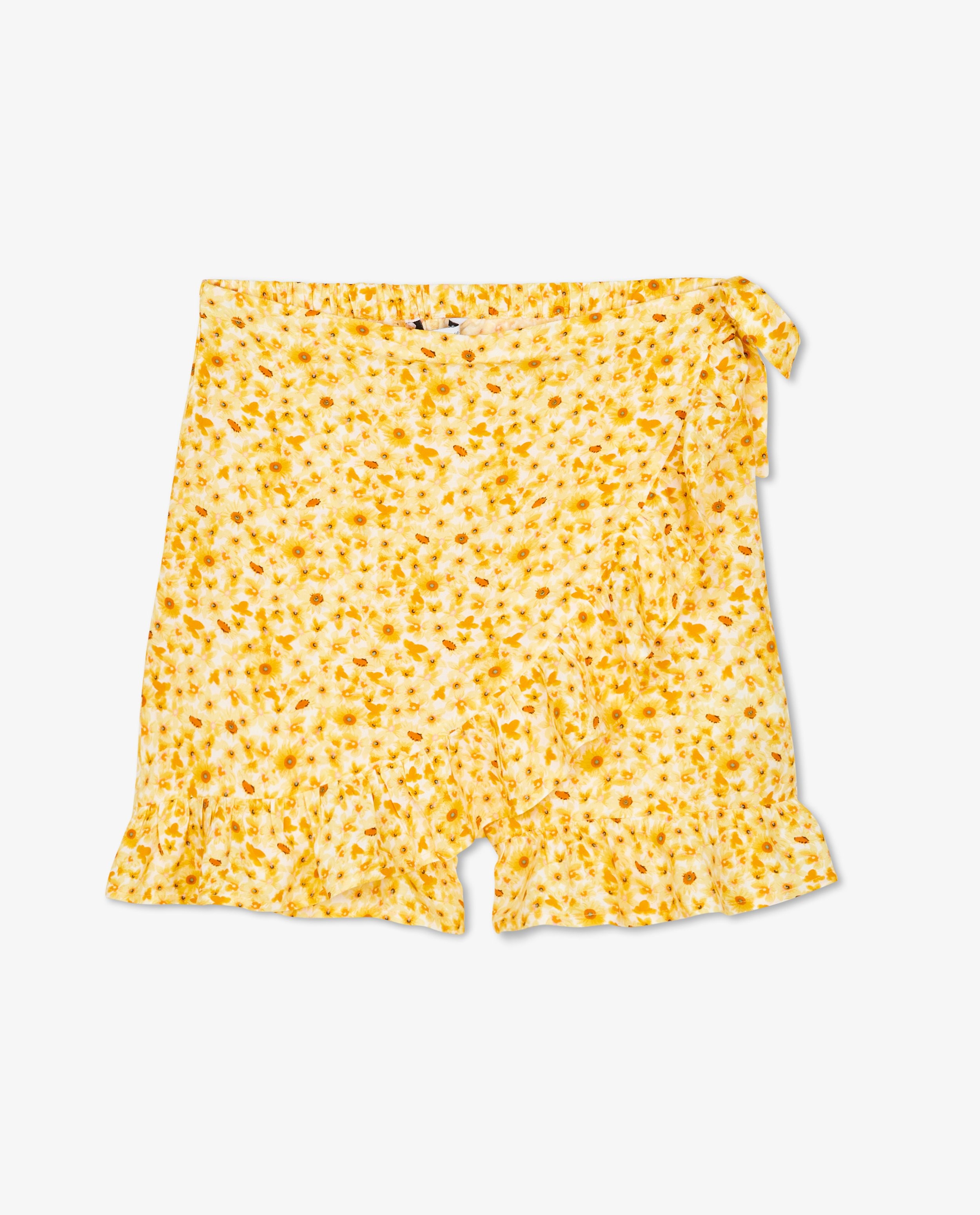 Gele jupe short met print - null - Tiffosi