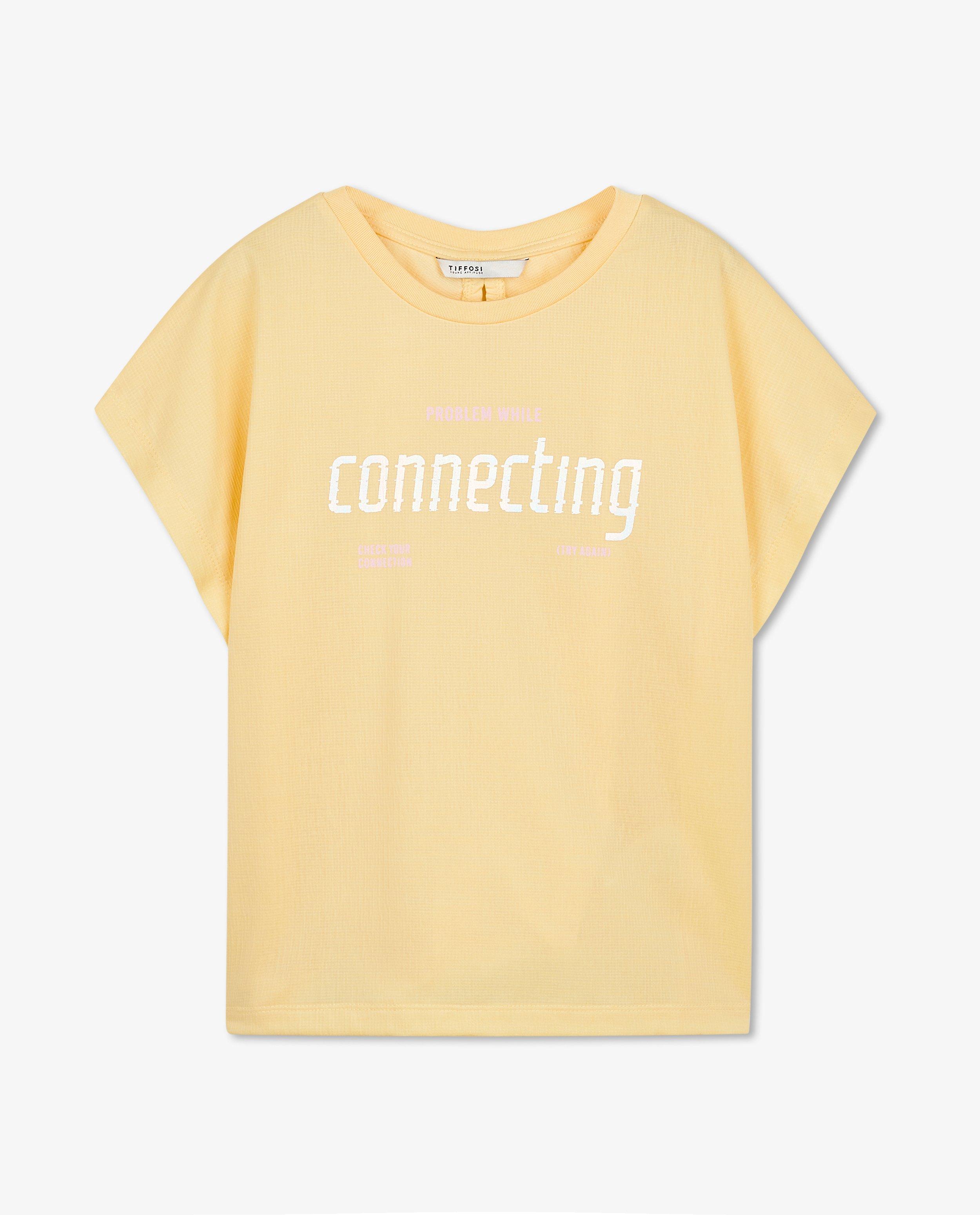Geel T-shirt met opschrift - null - Tiffosi