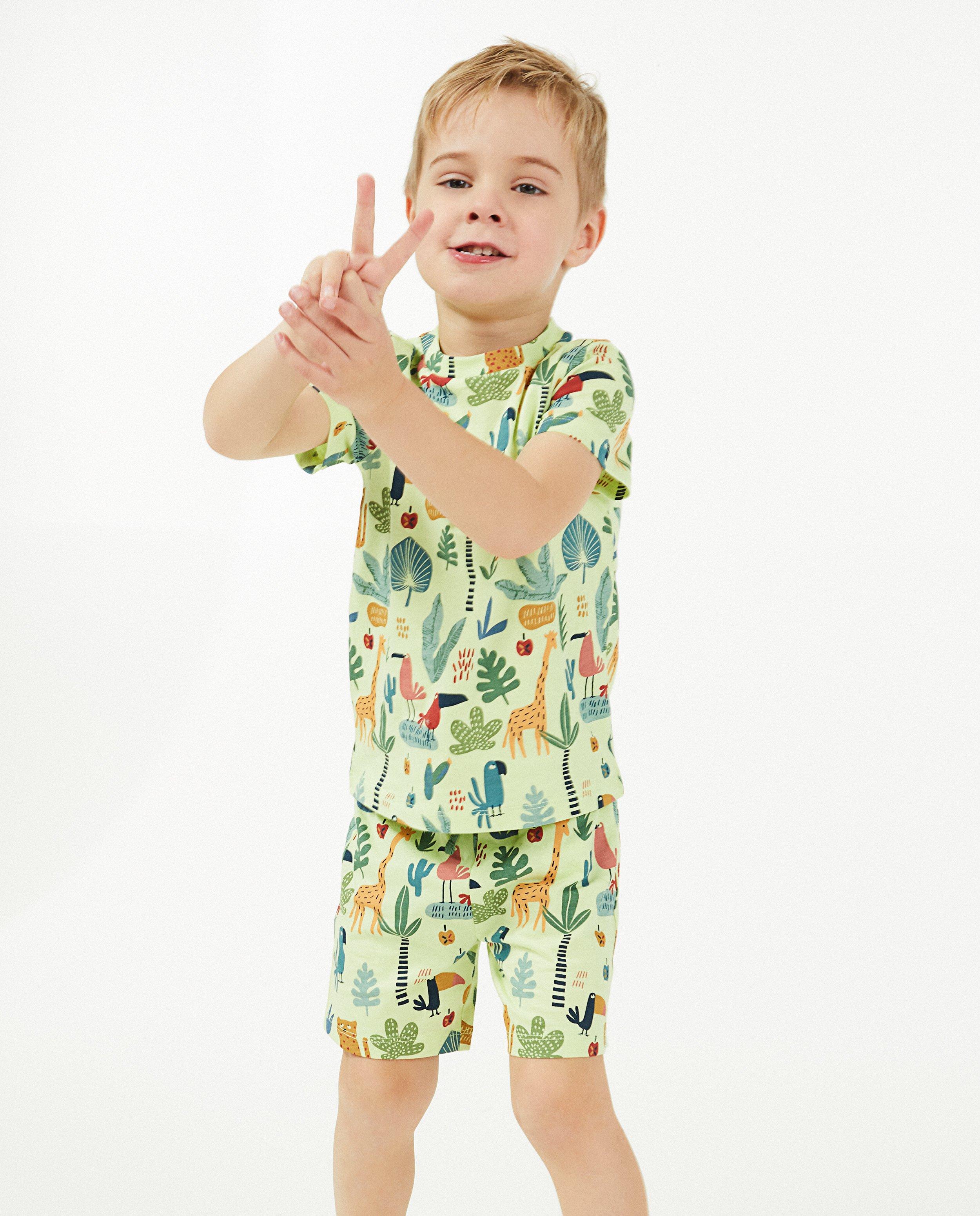 Groene pyjama met print - Product Detail - lichtgroen - afbeelding nummer 1