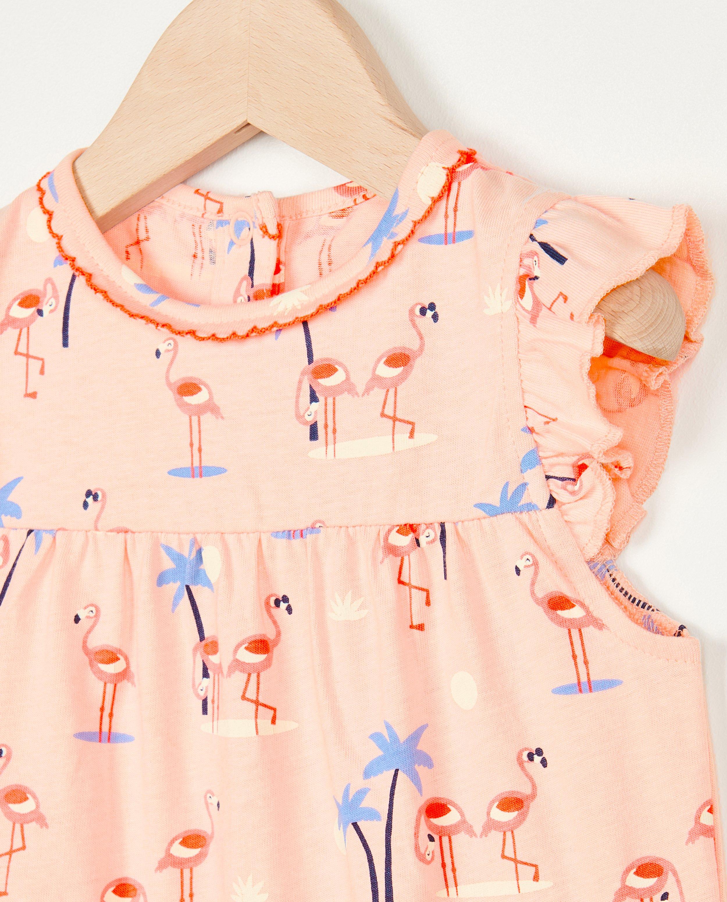 Nachtkleding - Roze pyjama met flamingoprint