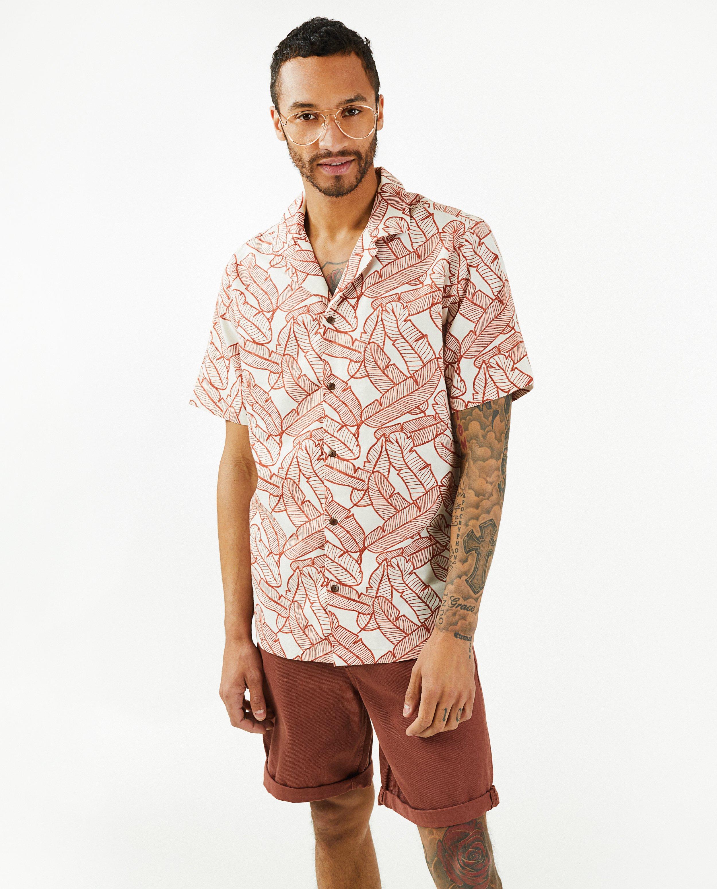 Wit hemd met verenprint - null - Hampton Bays