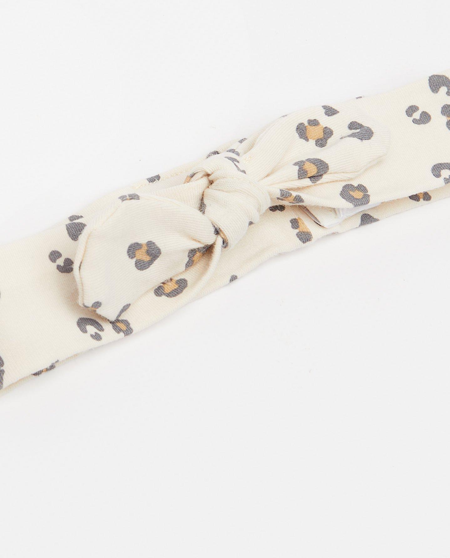Breigoed - Offwhite haarband met print
