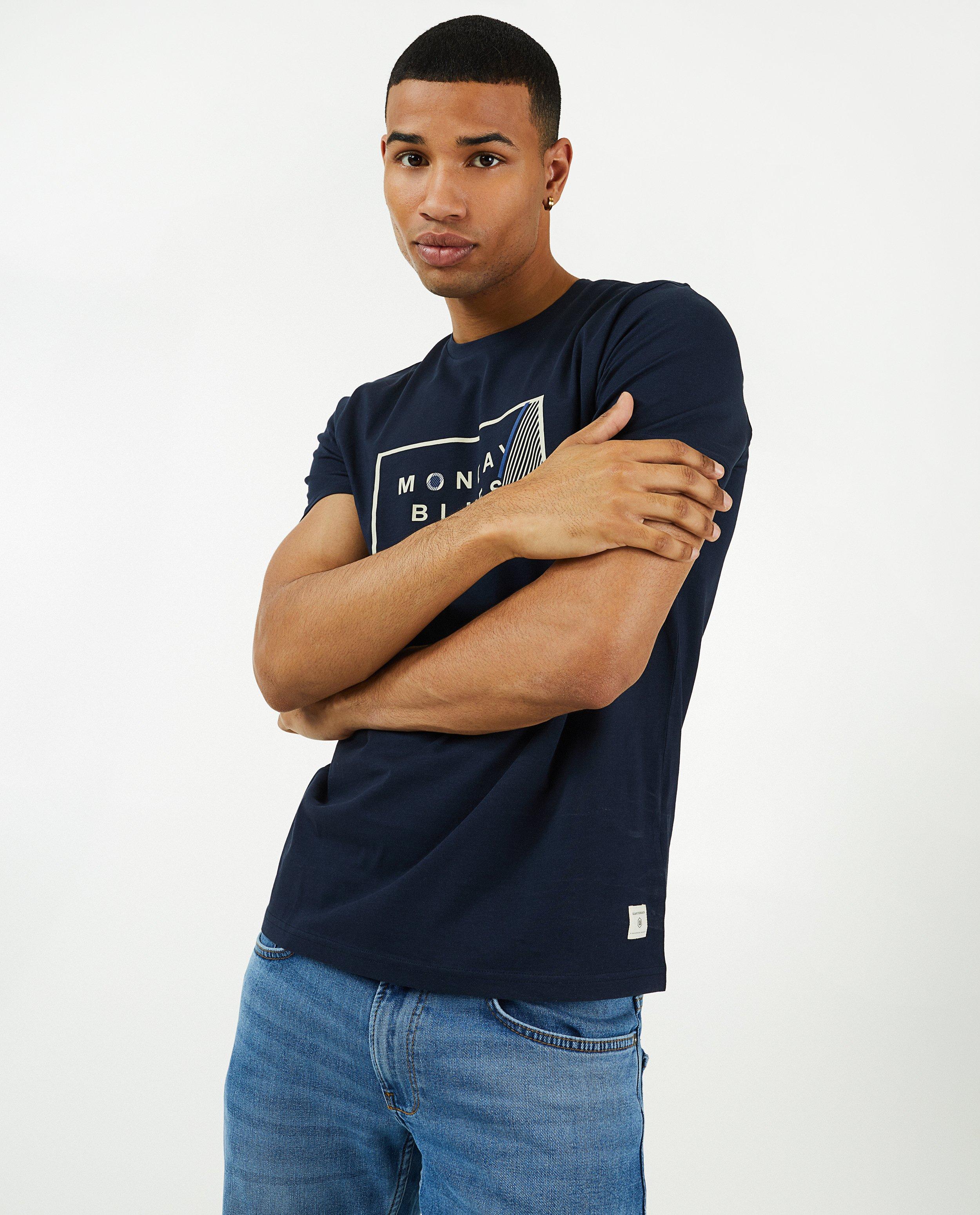T-shirts - T-shirt bleu foncé à imprimé