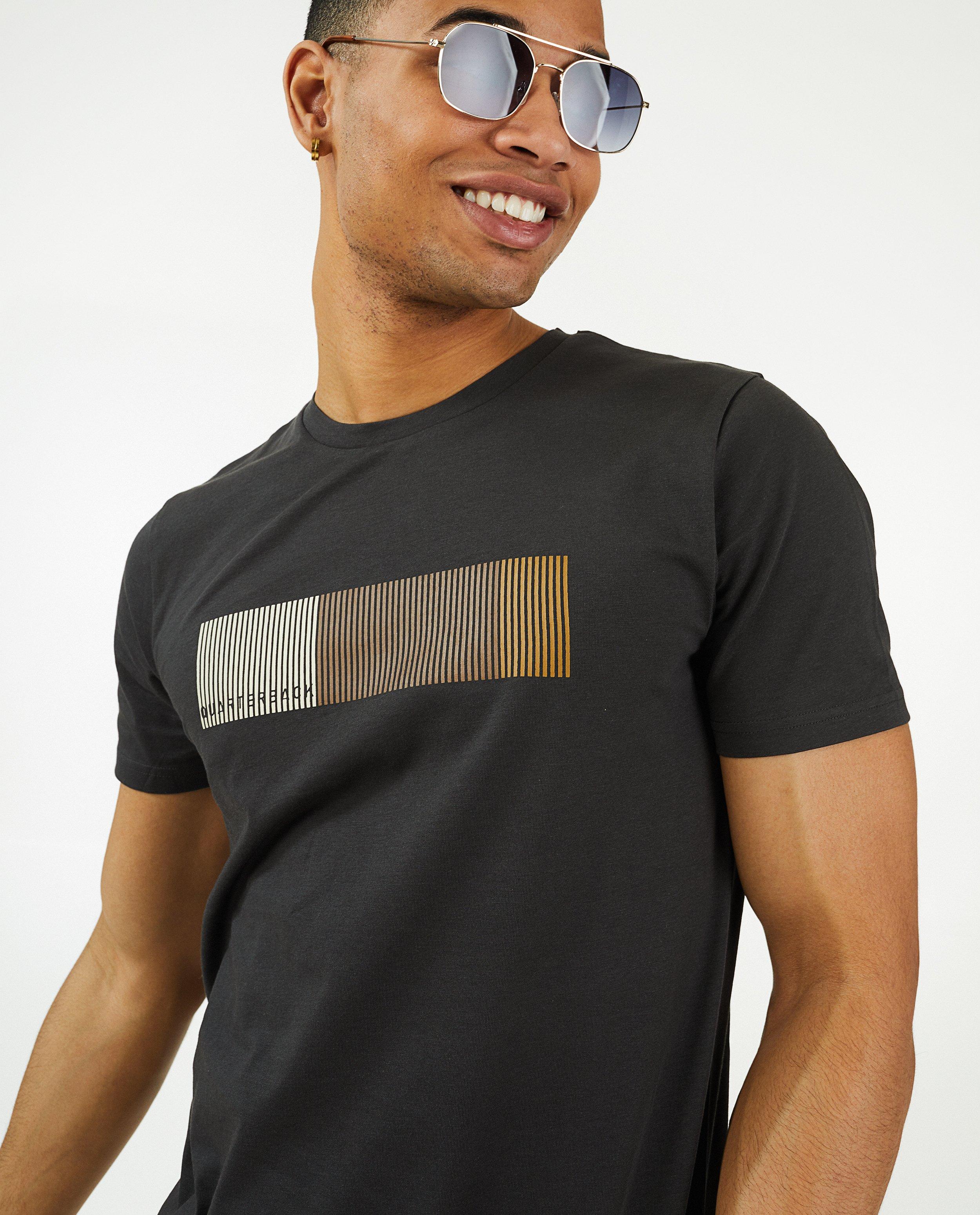 T-shirt bleu foncé à imprimé - null - Quarterback
