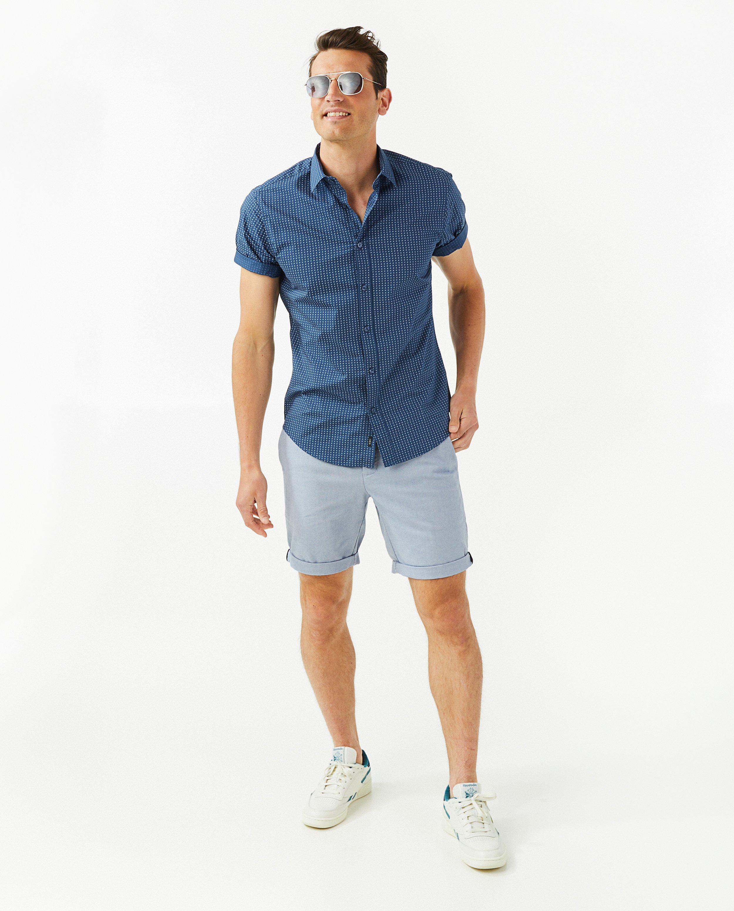 Lichtblauwe short met print - null - Quarterback