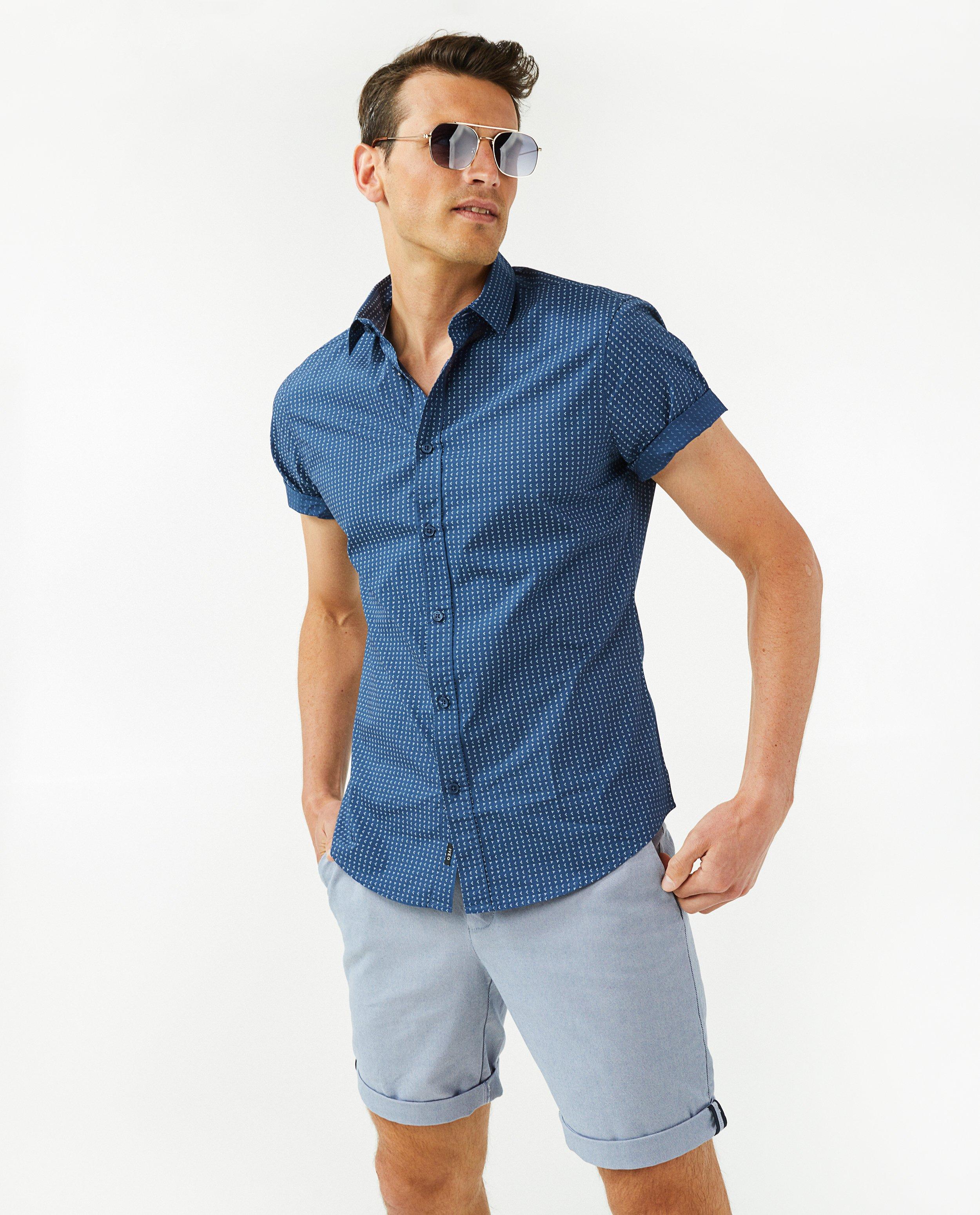 Shorten - Lichtblauwe short met print