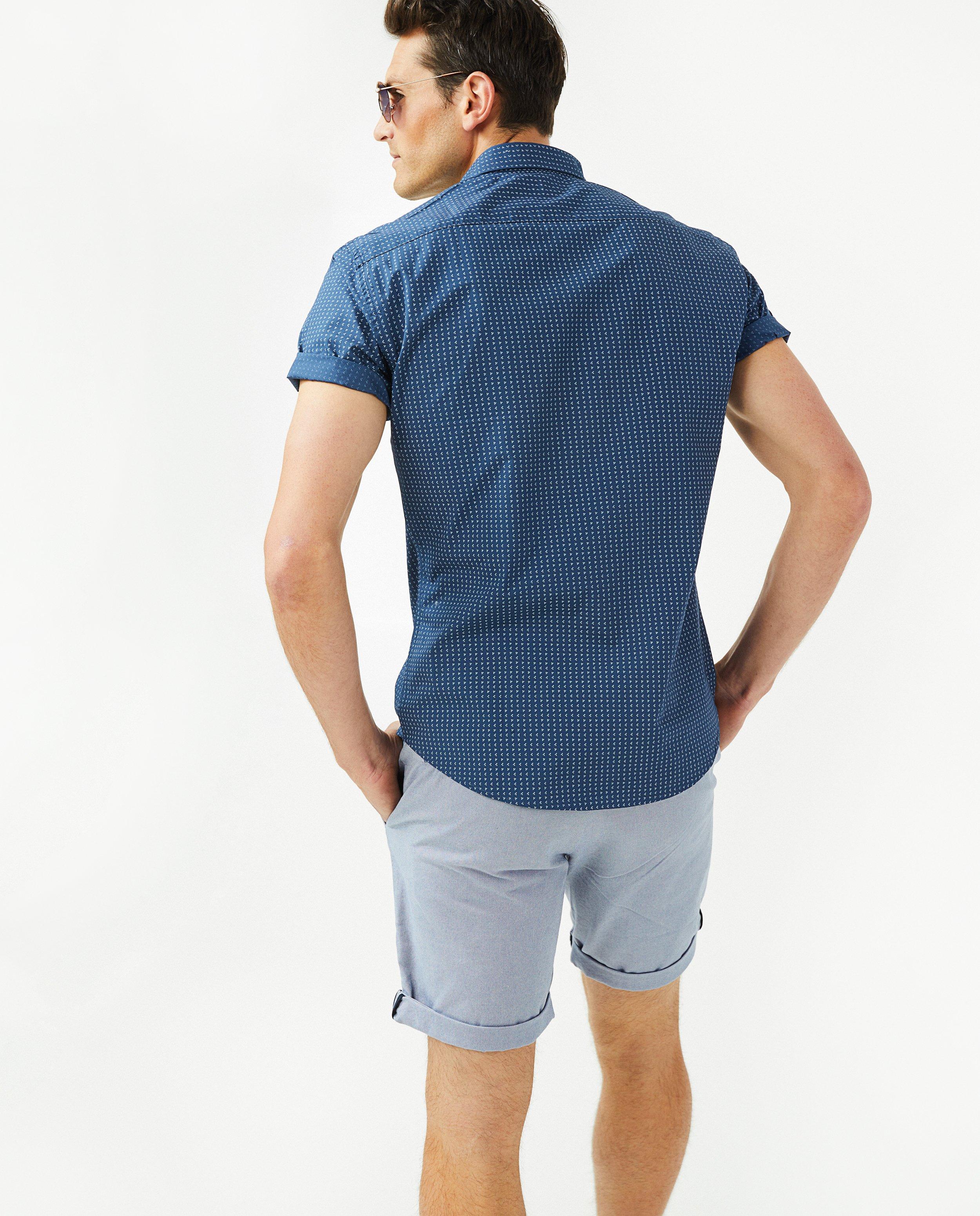 Shorten - Lichtblauwe short met print