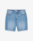 Shorten - Blauwe jeansshort met rafels