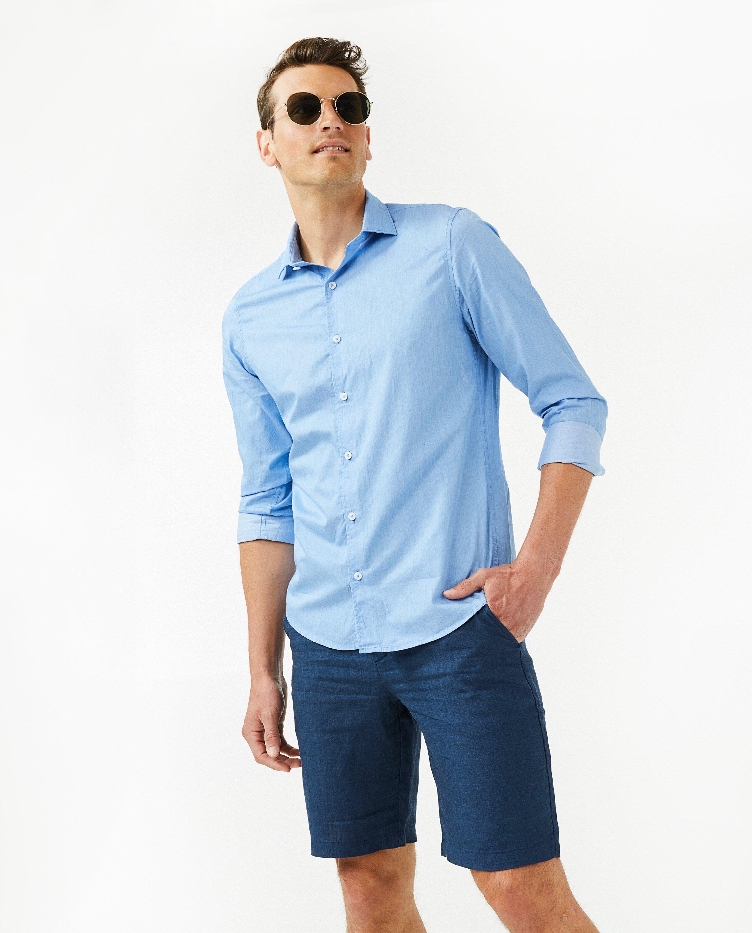 Donkerblauwe short met chino fit - null - Quarterback