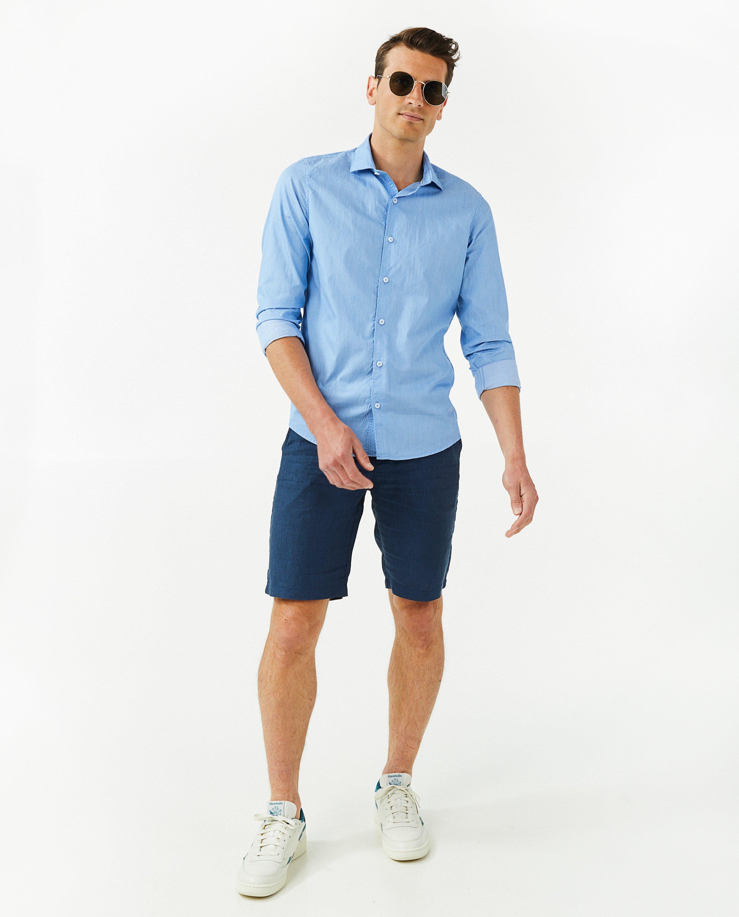 Shorten - Donkerblauwe short met chino fit