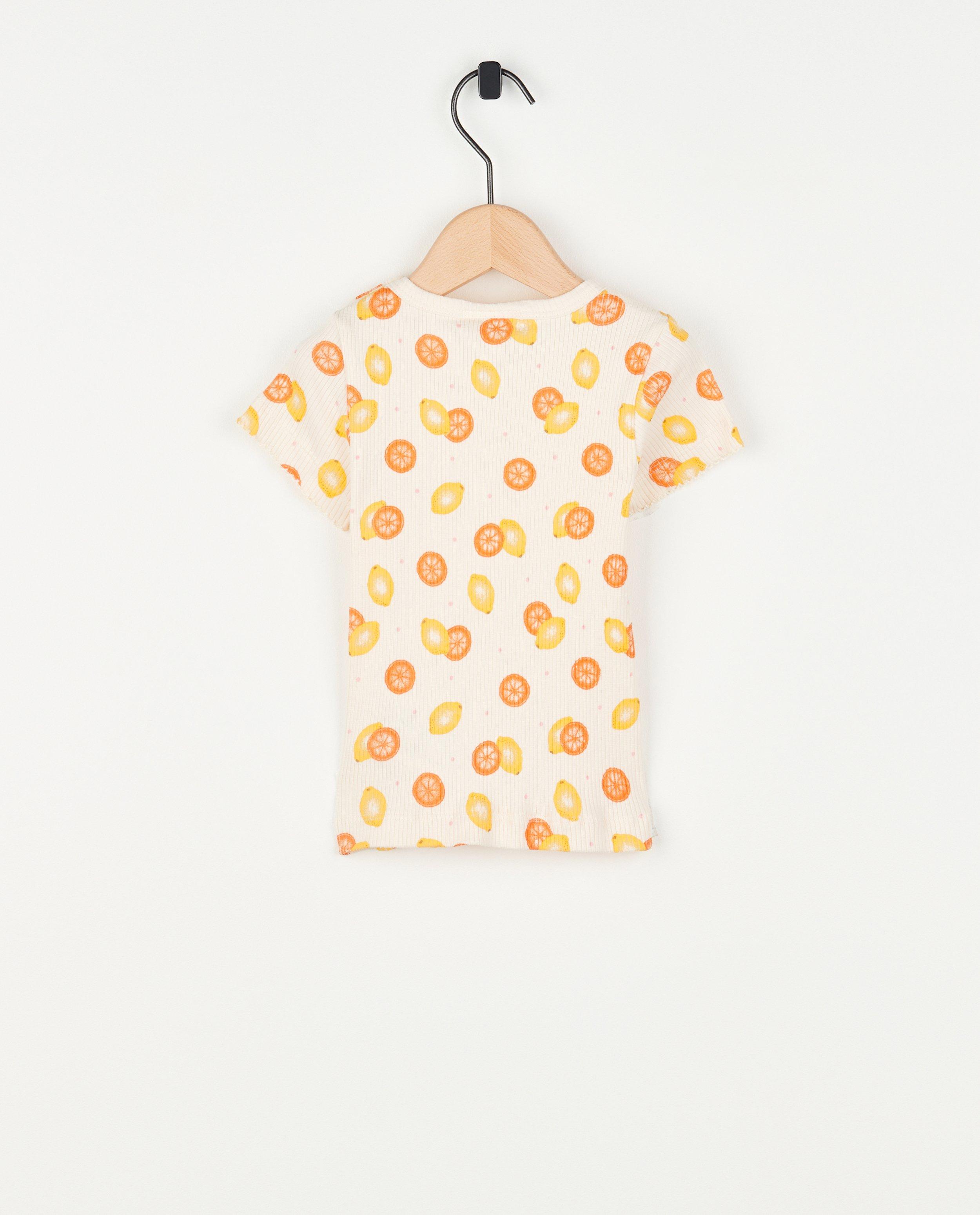 T-shirts - Ecru T-shirtje met print Minymo