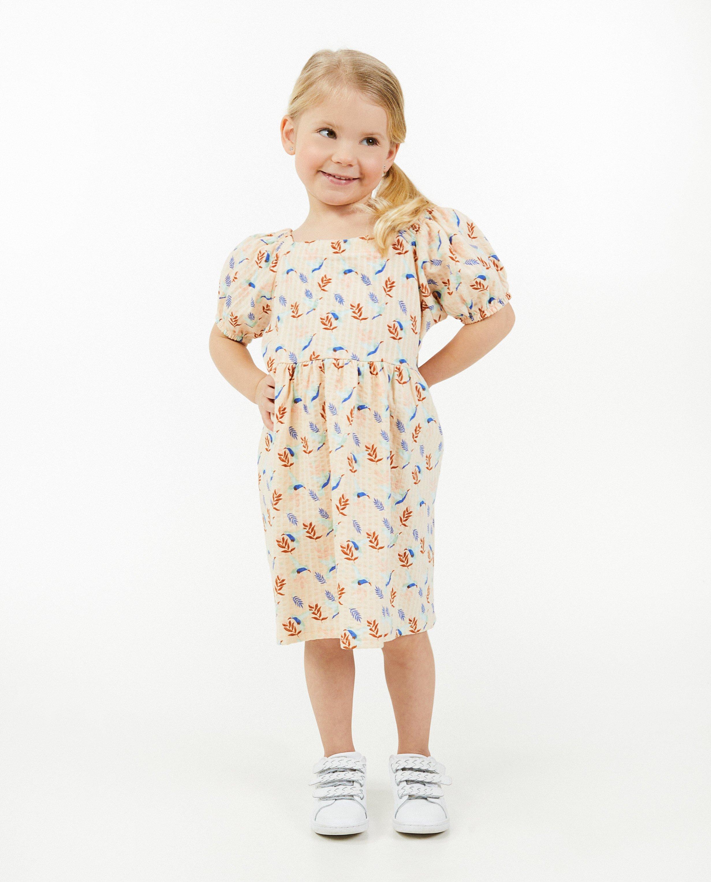 Kleedjes - Lichtroze jurk met print