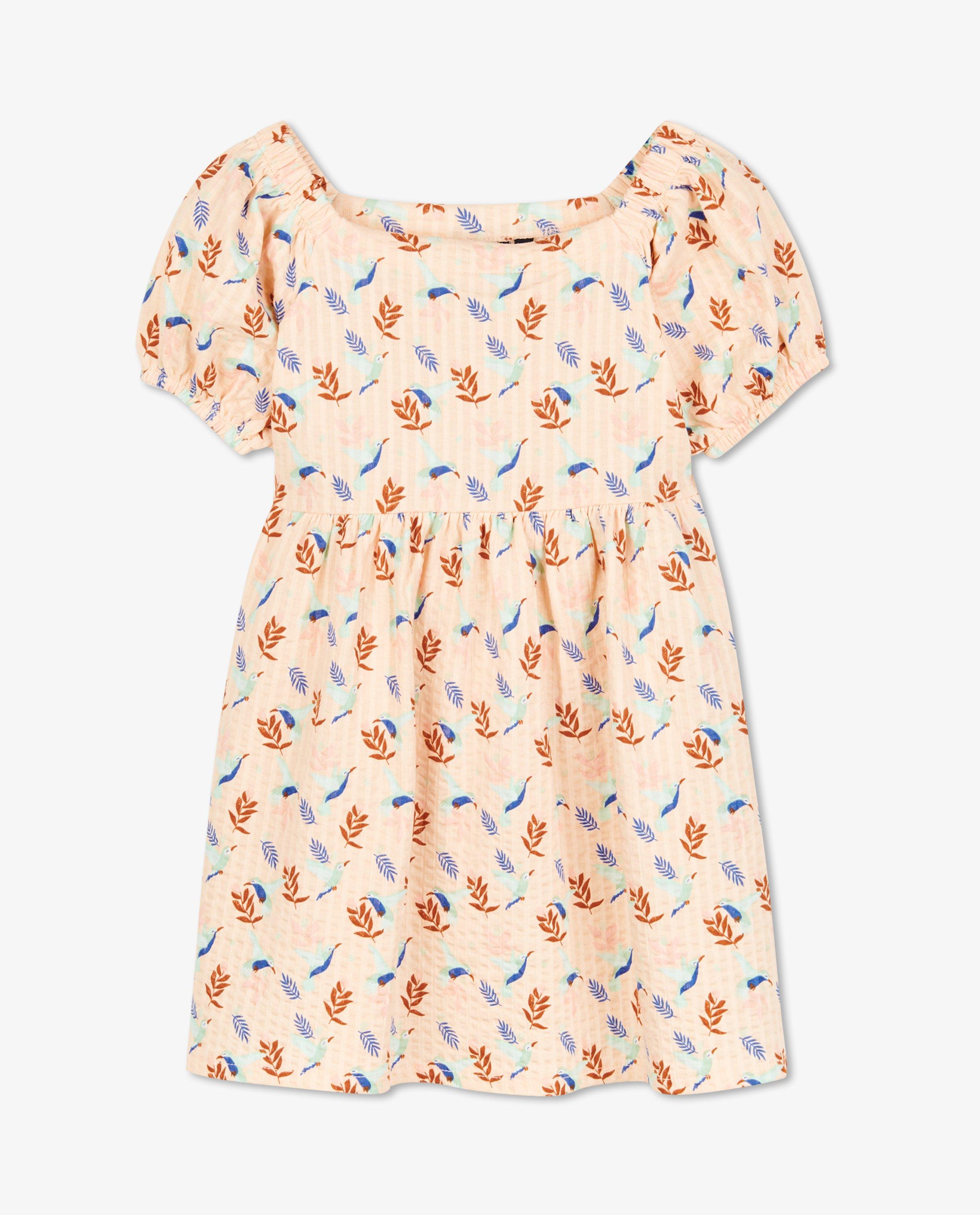 Kleedjes - Lichtroze jurk met print