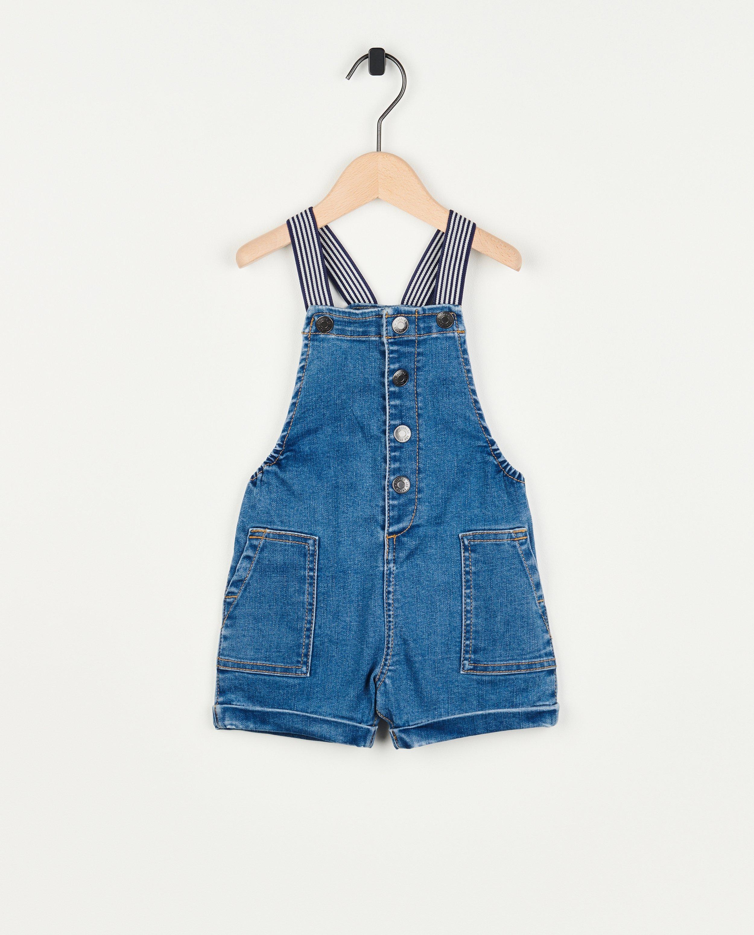 Salopette en jeans avec des boutons-pressions - null - Cuddles and Smiles