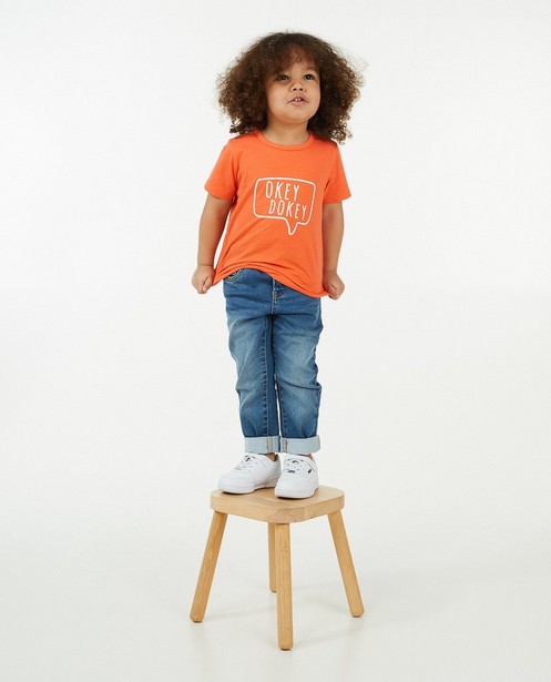 Oranje T-shirt met opschrift - null - Besties