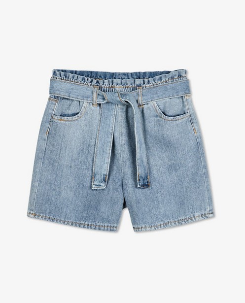 Shorts - Short en jeans écru avec ruban à nouer