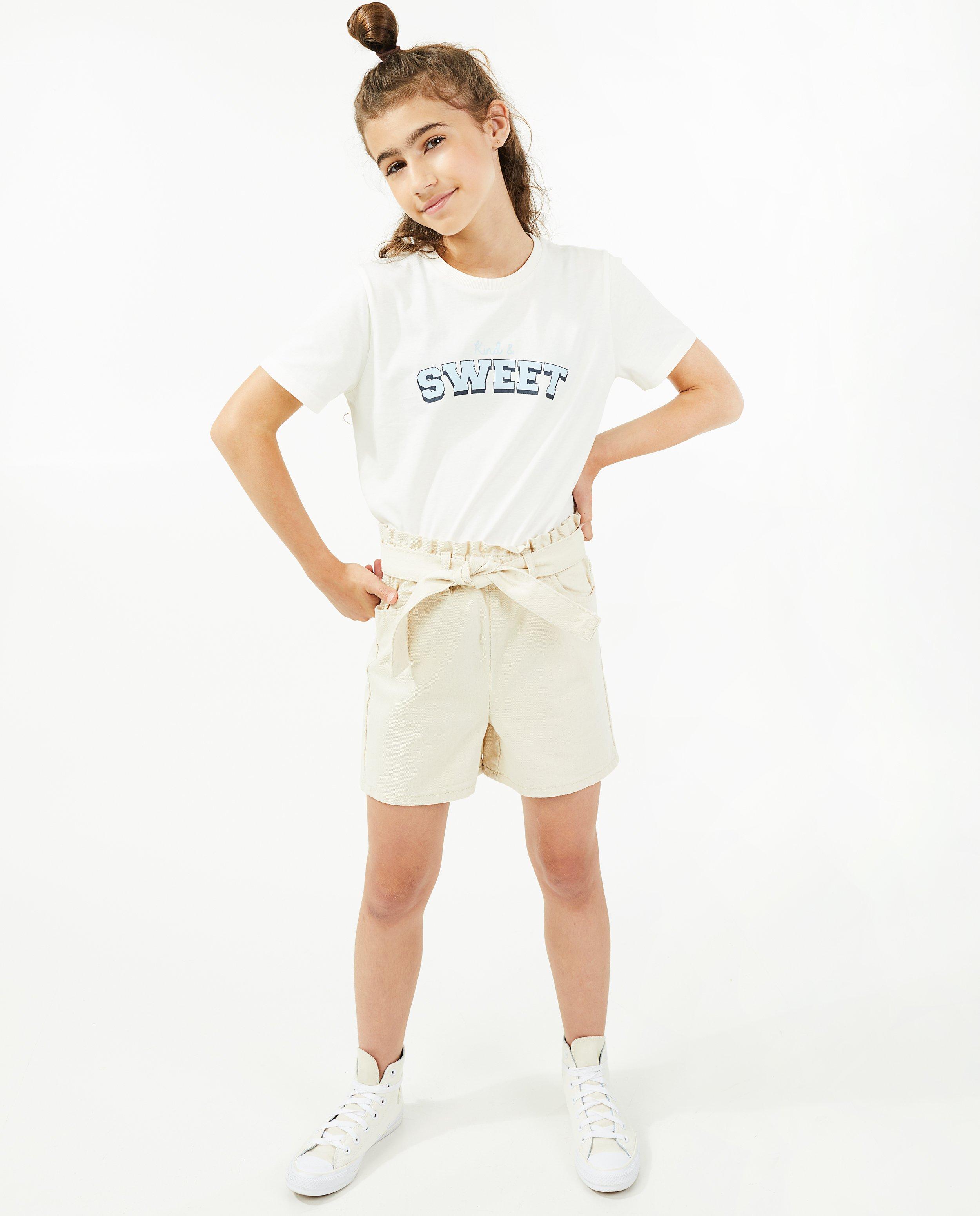 Offwhite jeansshort met knooplint - null - Fish & Chips