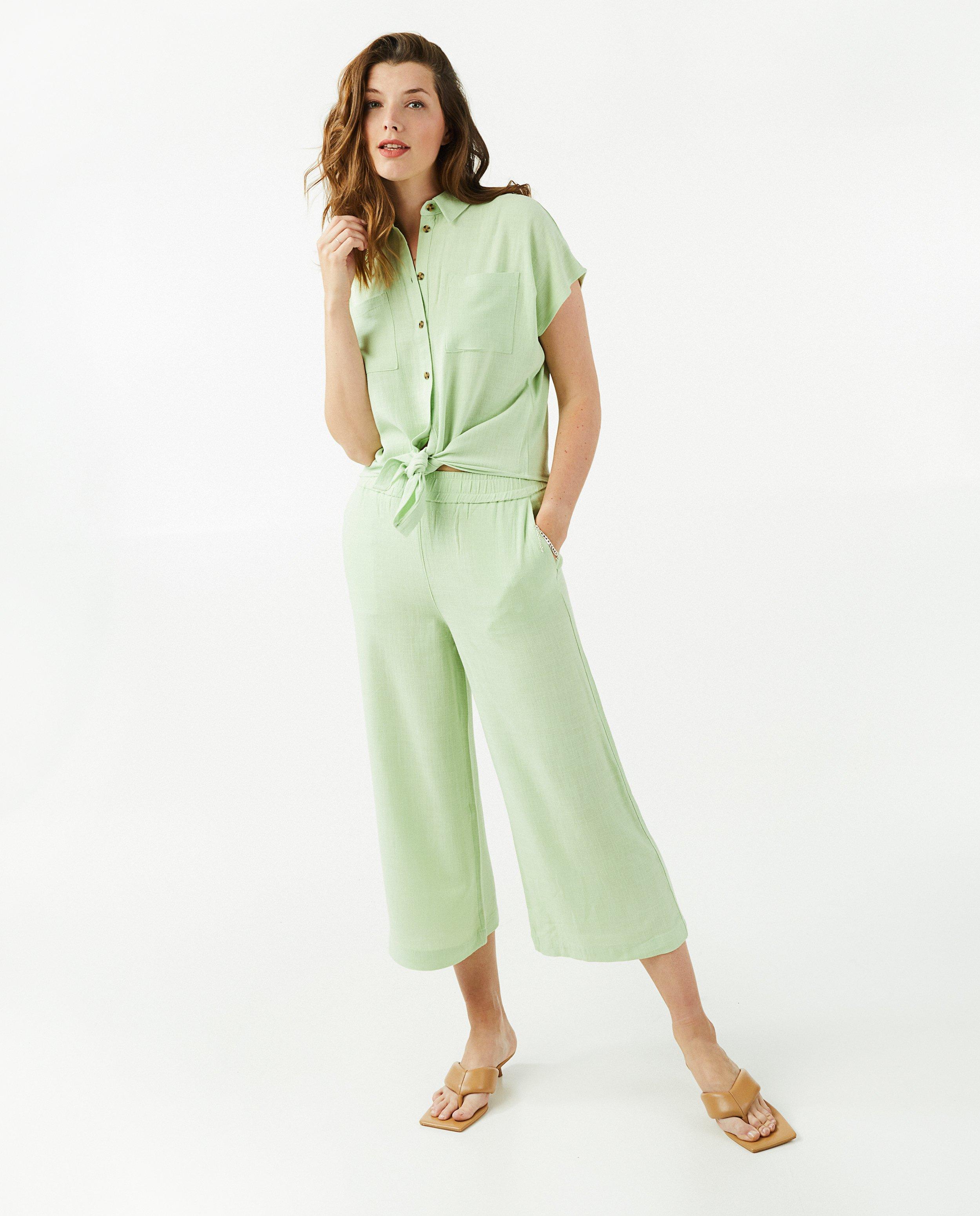 Broeken - Groene broek met elastische band