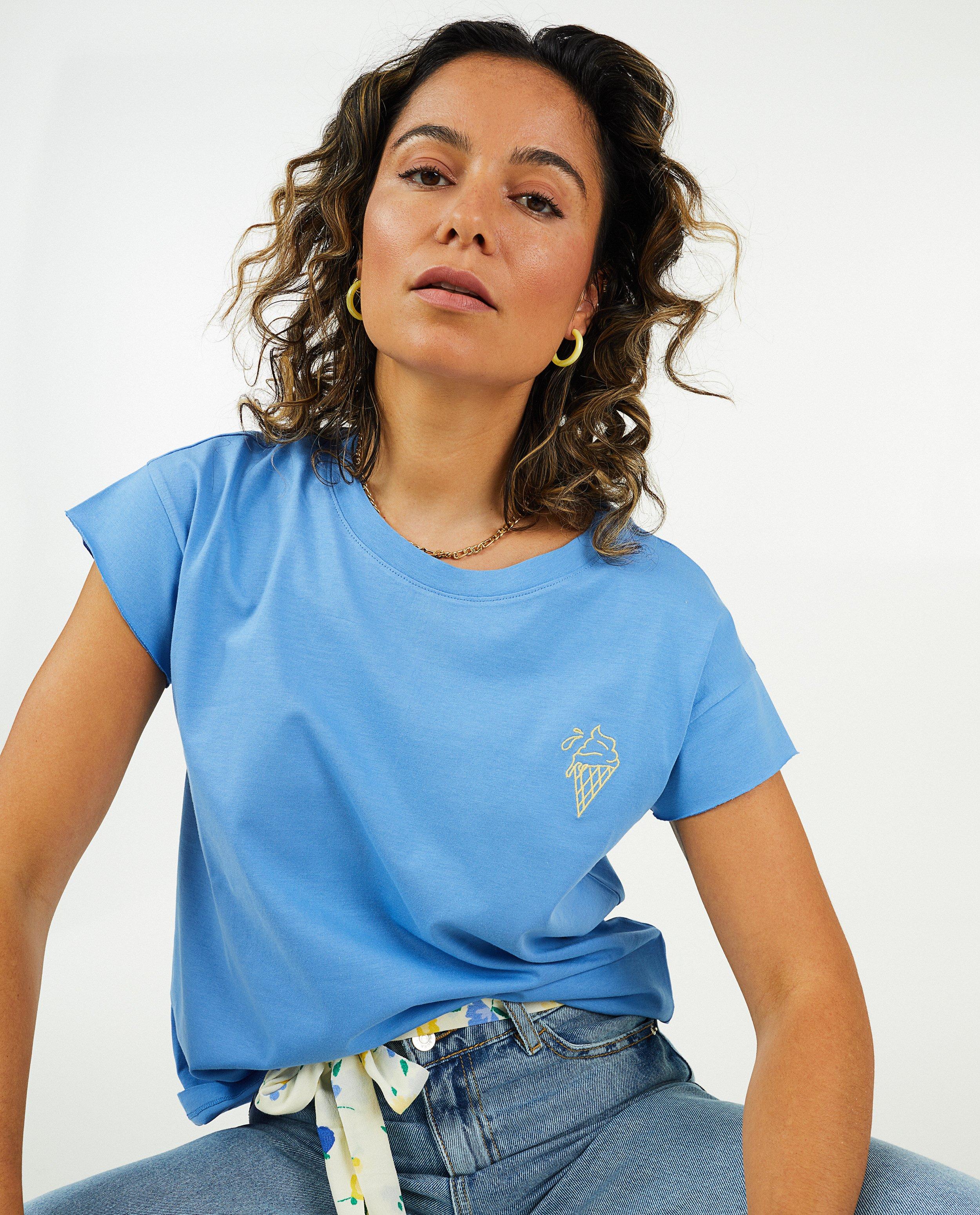 T-shirts - Wit T-shirt met print en opschrift