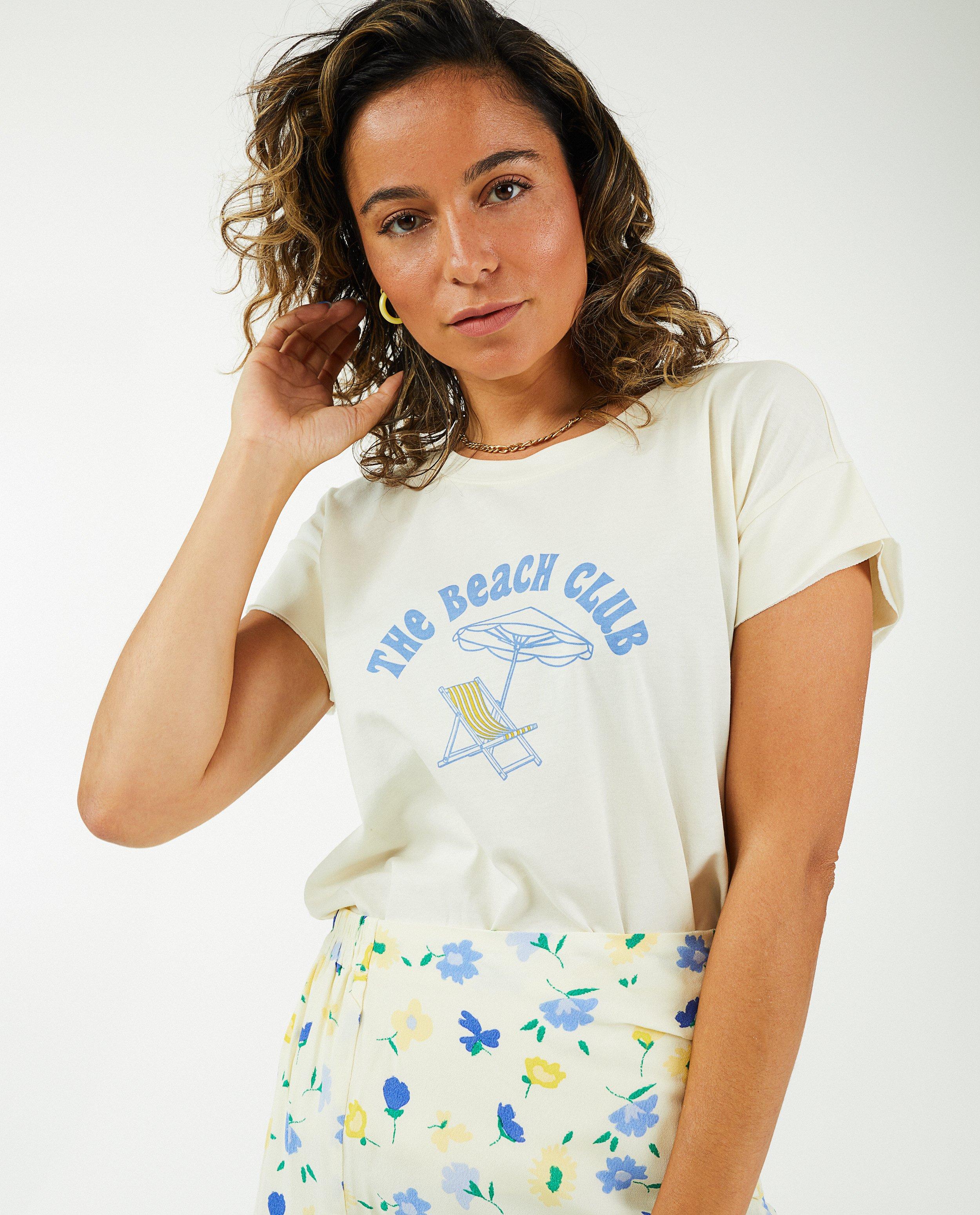 T-shirts - Wit T-shirt met print en opschrift