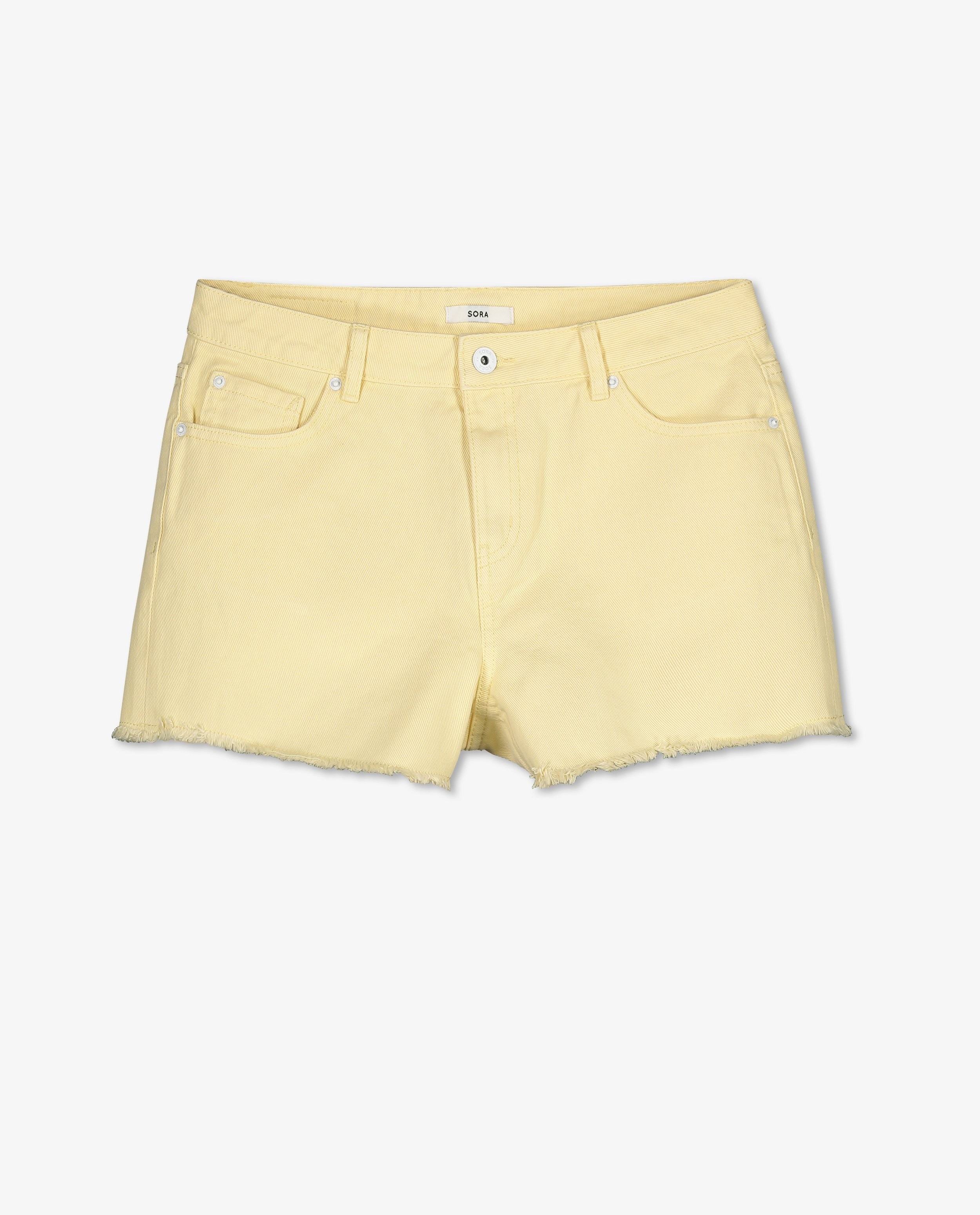 Shorts - Short jaune aux bords effilochés