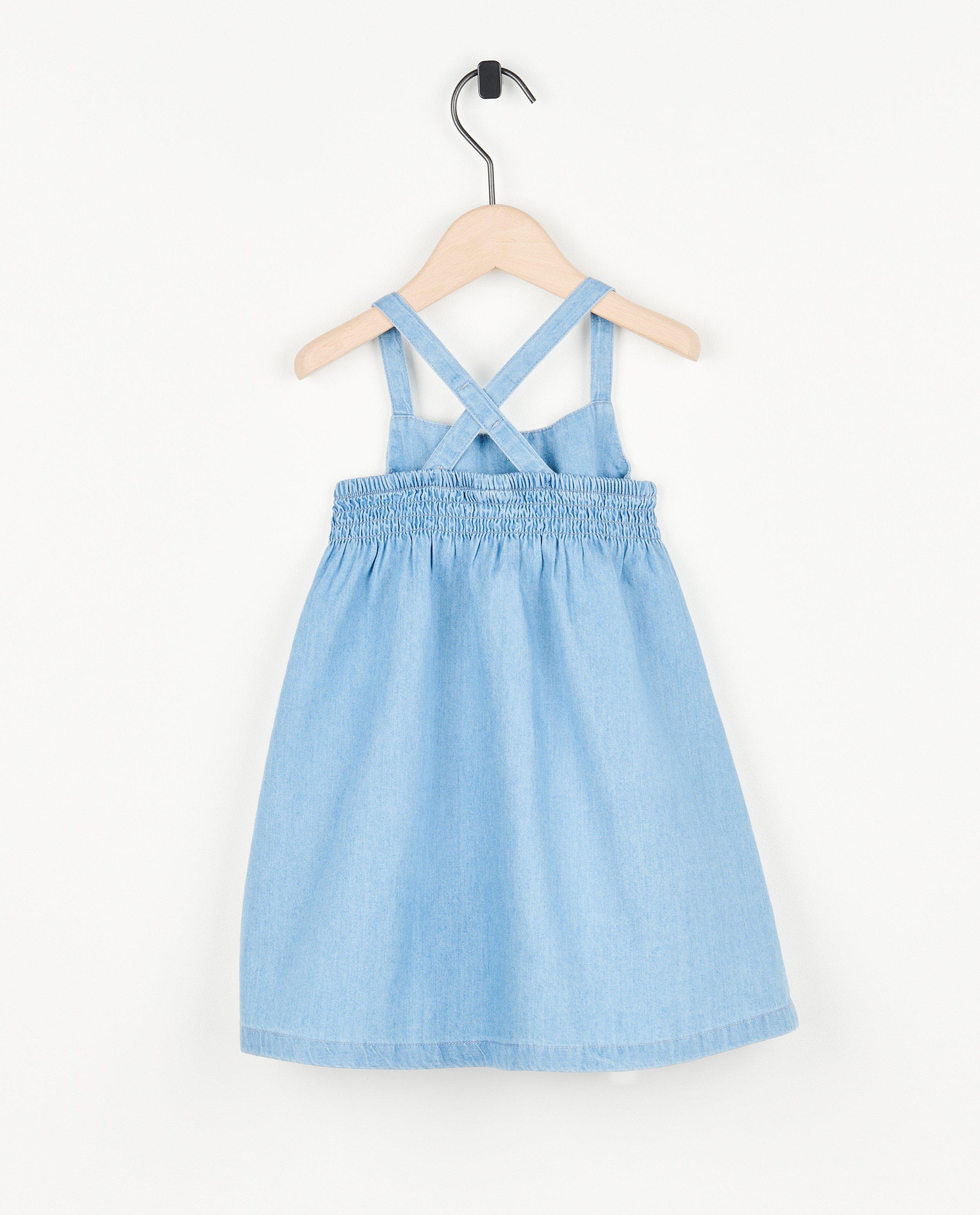 Robes - Salopette bleue à boutons