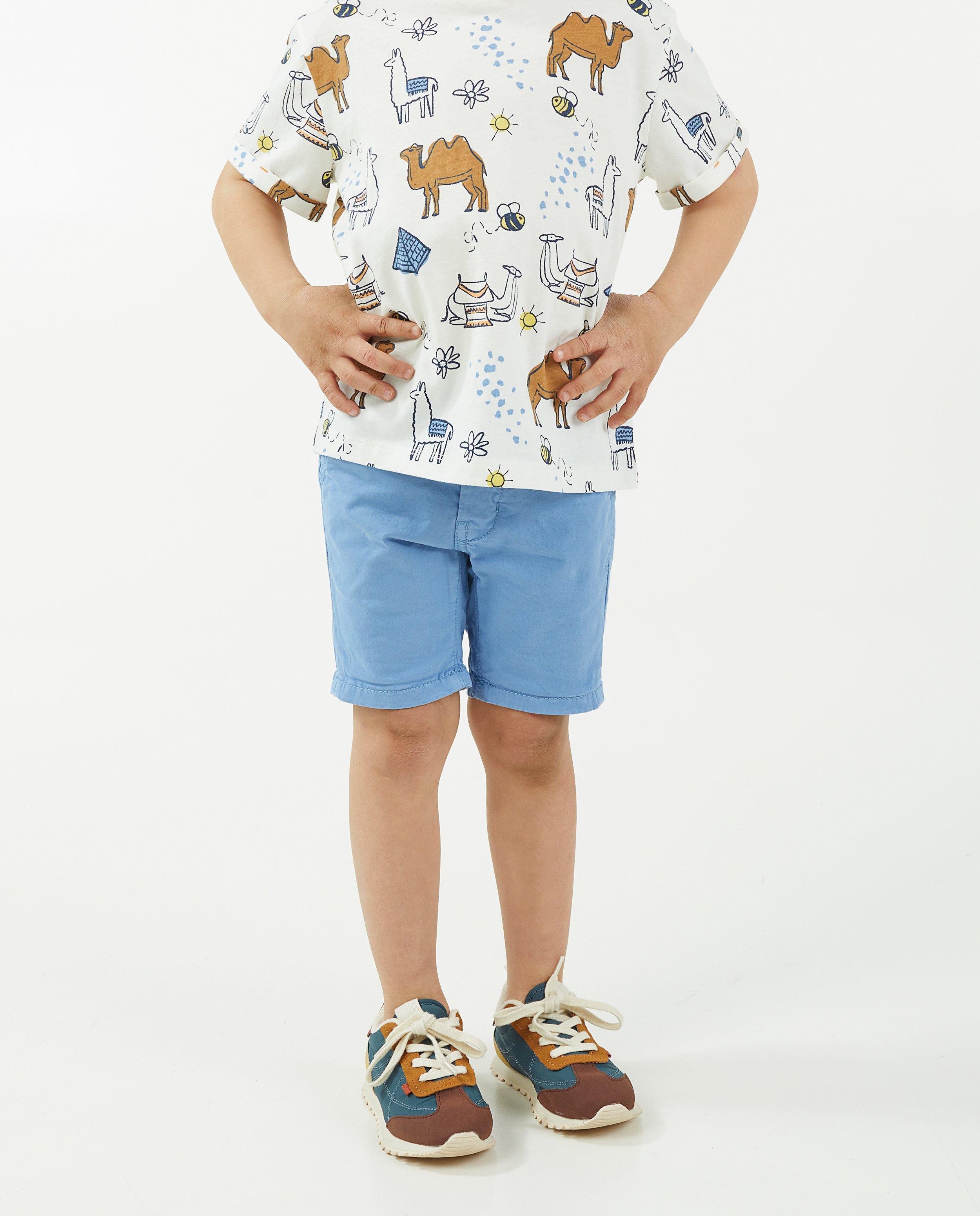 Shorts - Short bleu avec des poches sans rabat