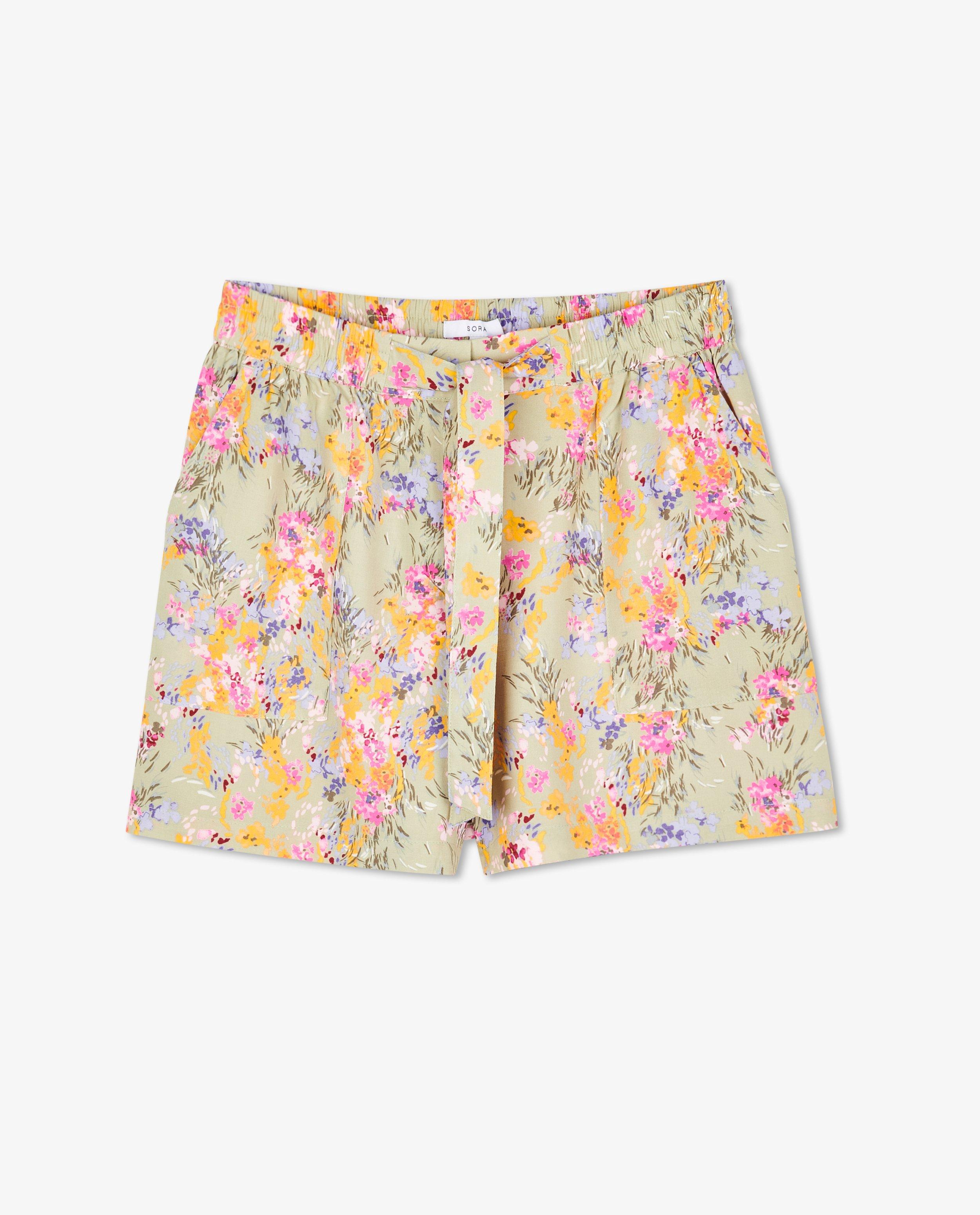 Shorts - Short blanc à imprimé fleuri