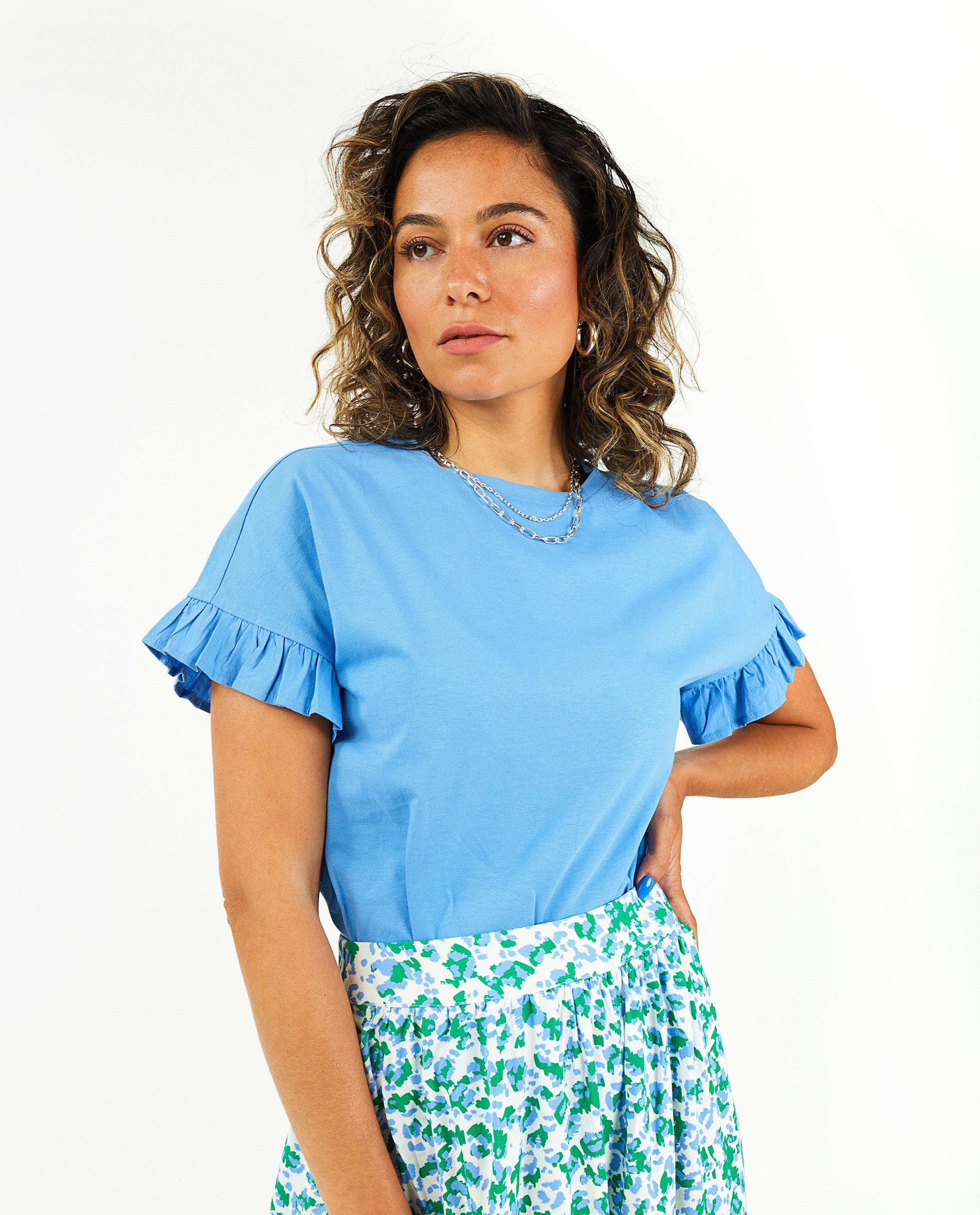 T-shirts - Geel T-shirt met ruches