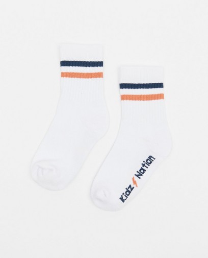 Chaussettes blanches rayées
