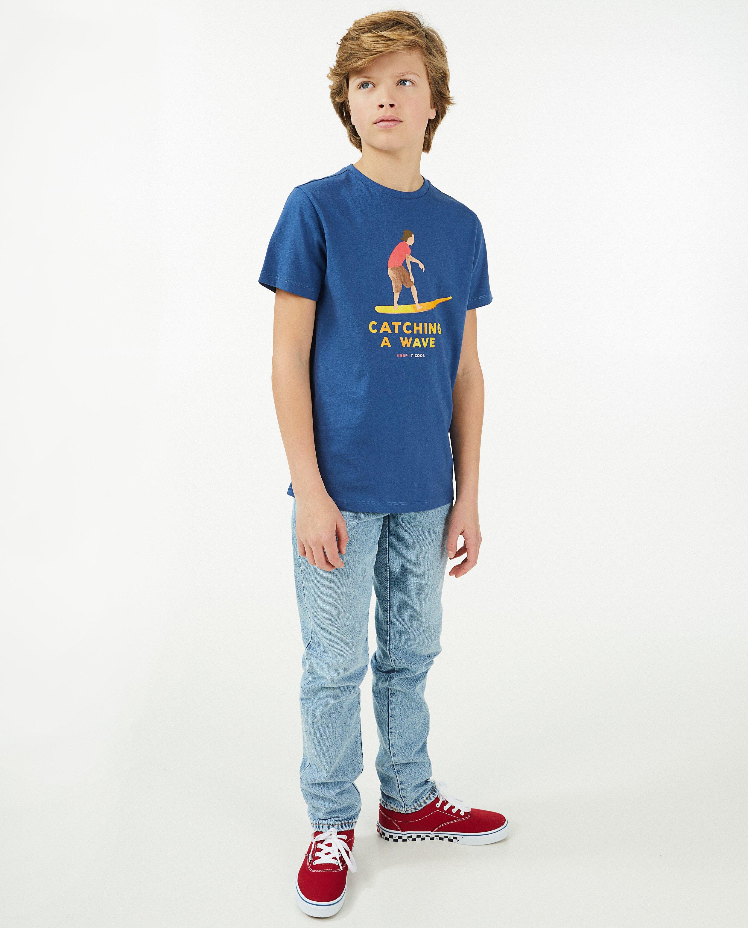 Blauw T-shirt met print - null - Fish & Chips