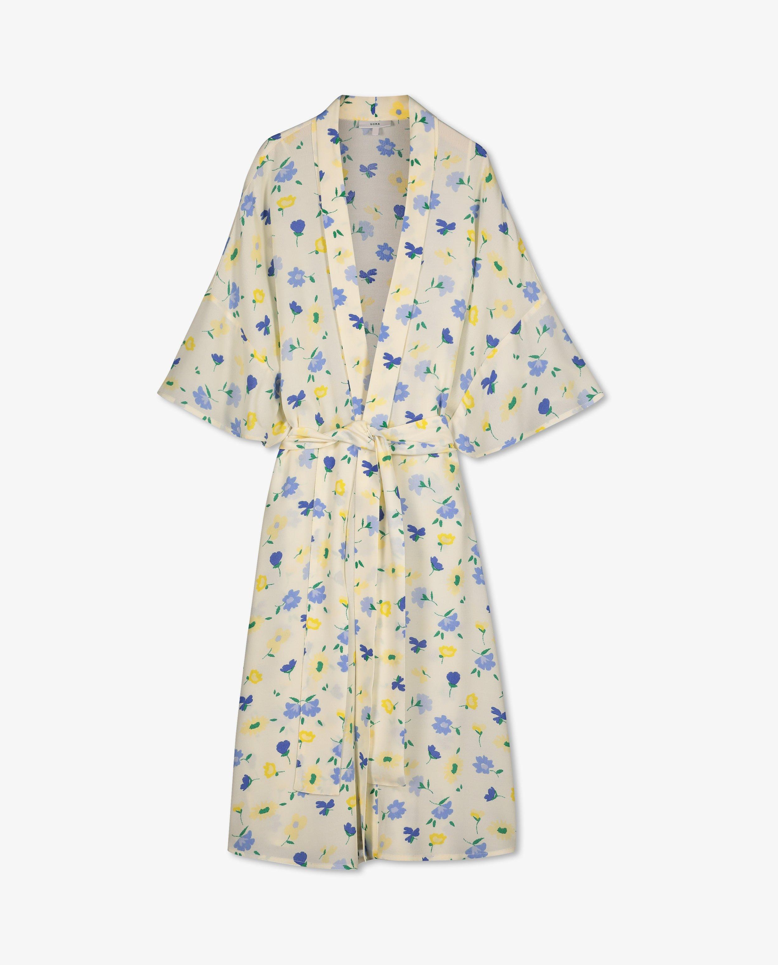 Blazers - Ecru kimono met bloemenprint