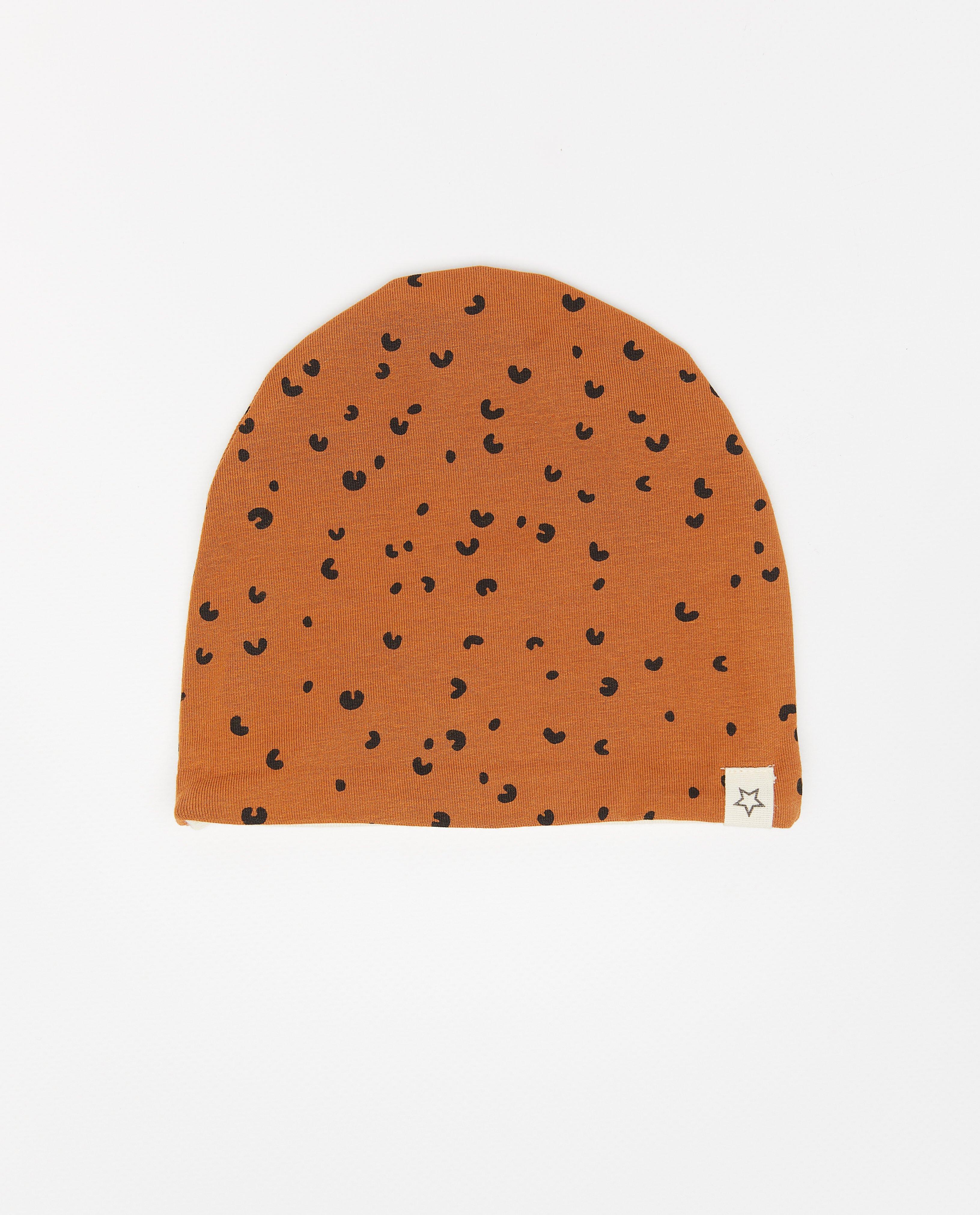 Bruine muts met print - null - Your Wishes