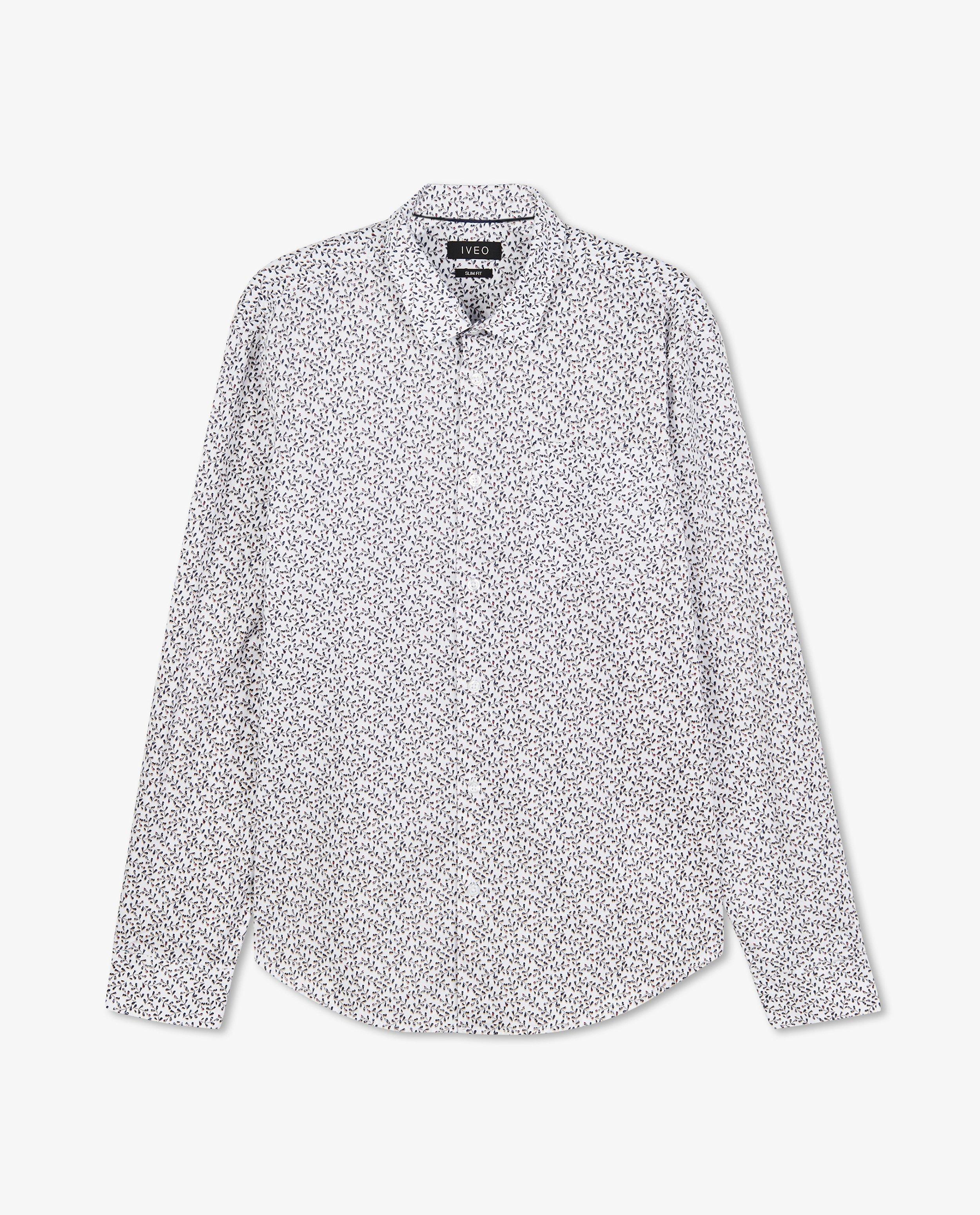 Hemden - Blauw hemd met bloemenprint