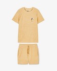 Nachtkleding - Sponzen pyjama in oranjerood