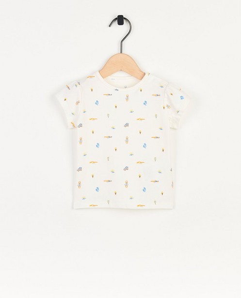Wit T-shirt met print, baby - null - Cuddles and Smiles