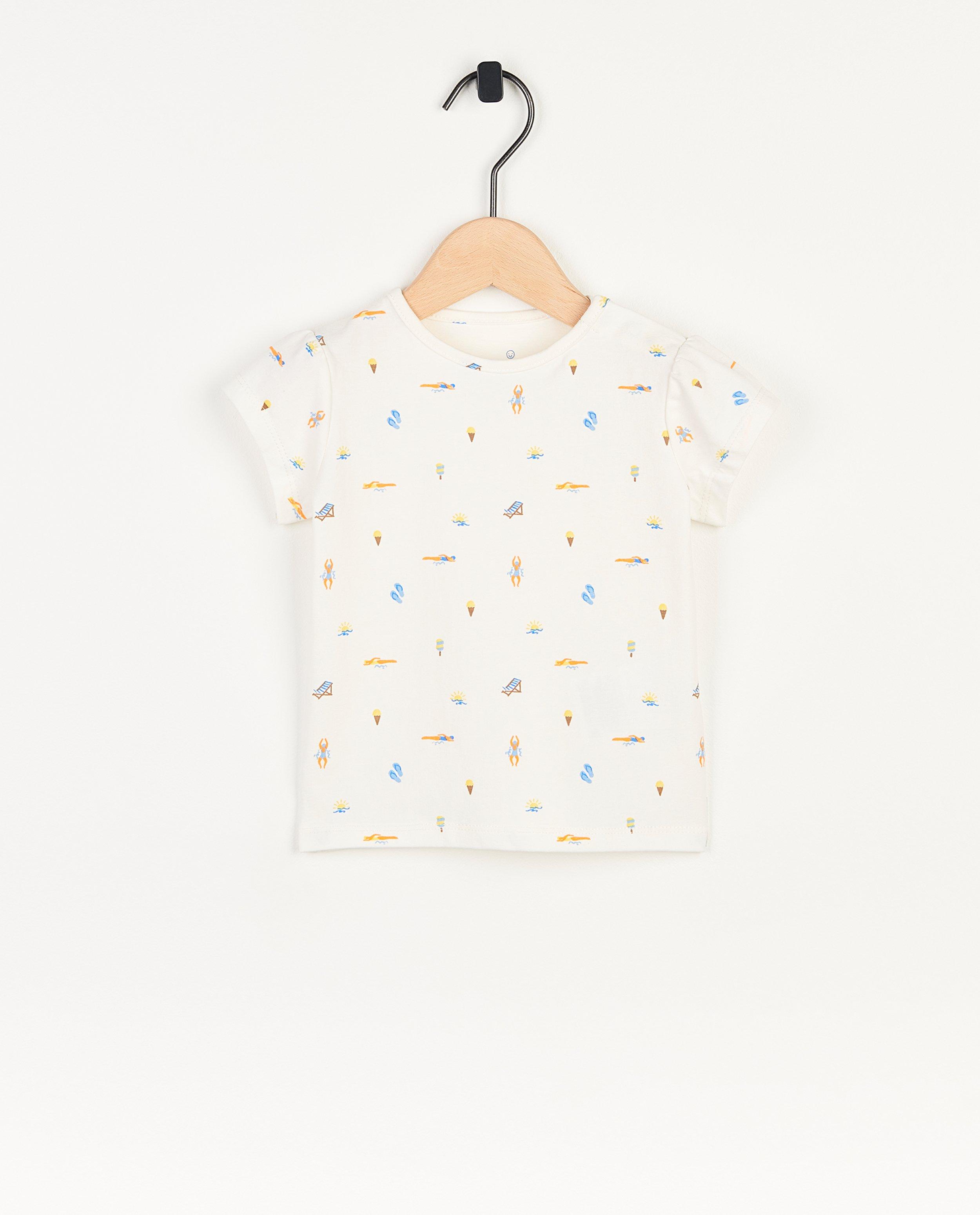 Wit T-shirt met print, baby - null - Cuddles and Smiles