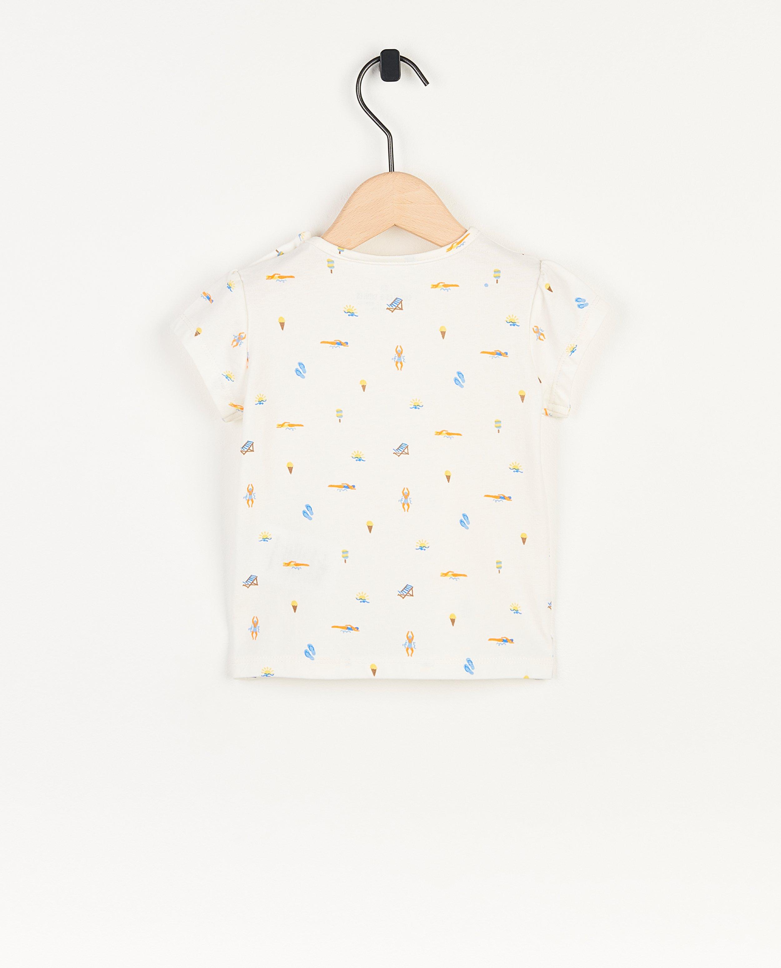 T-shirts - Wit T-shirt met print, baby