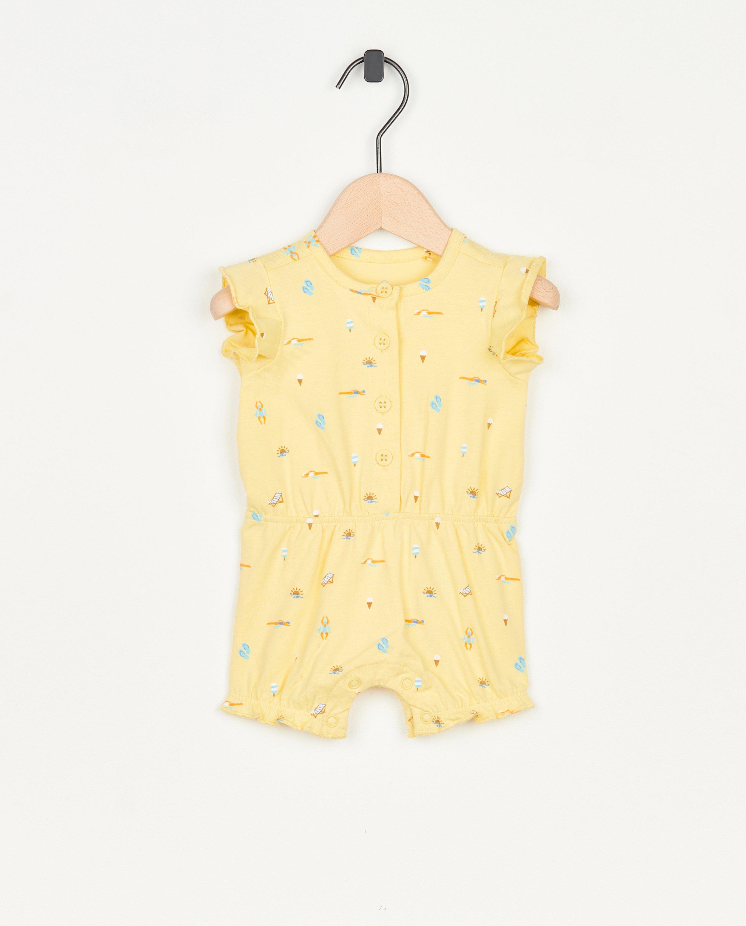 Geel jumpsuit met print - null - Cuddles and Smiles