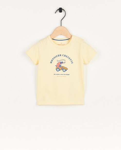 Lichtgeel T-shirt met print, baby - null - Cuddles and Smiles