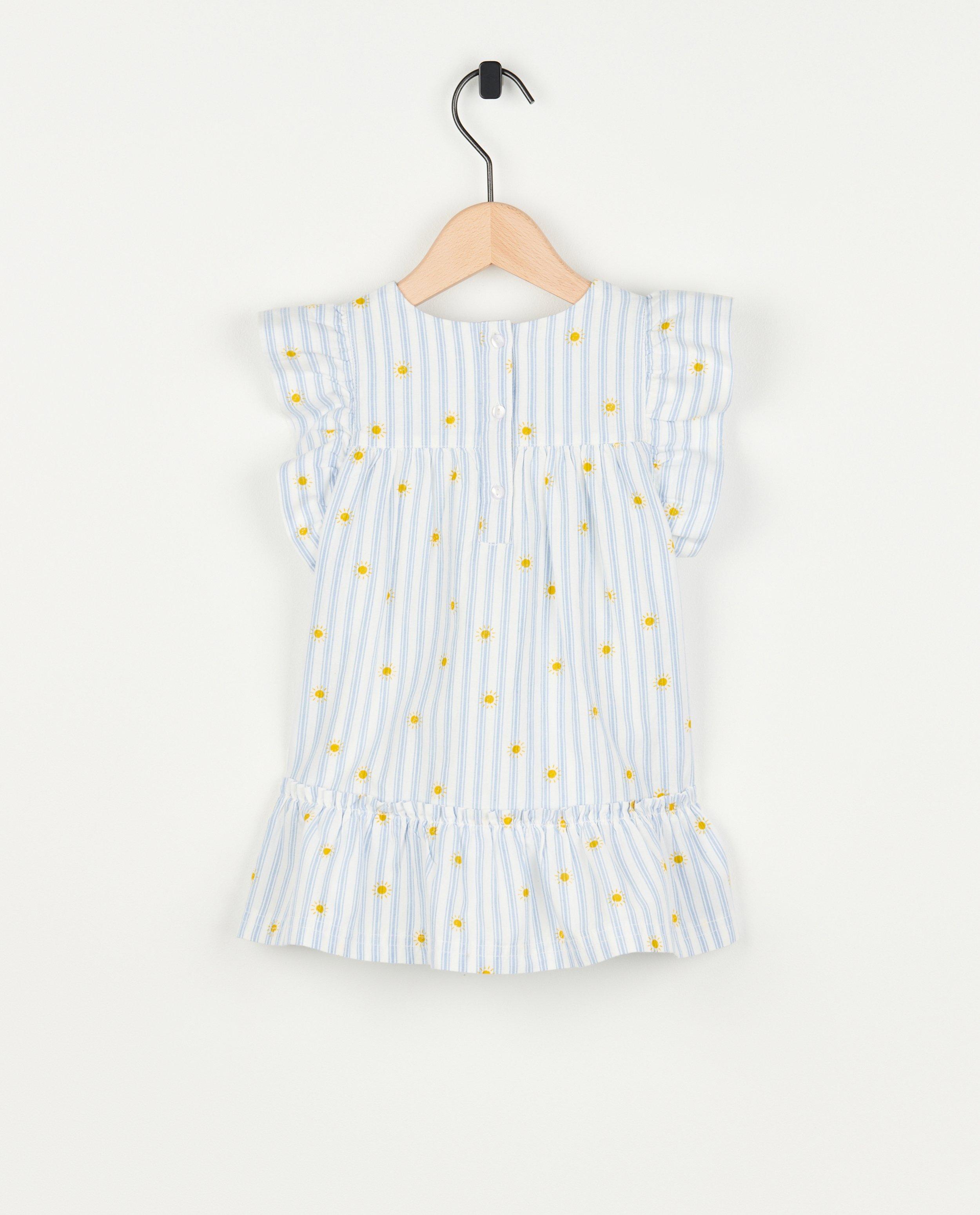 Kleedjes - Gestreepte jurk met print