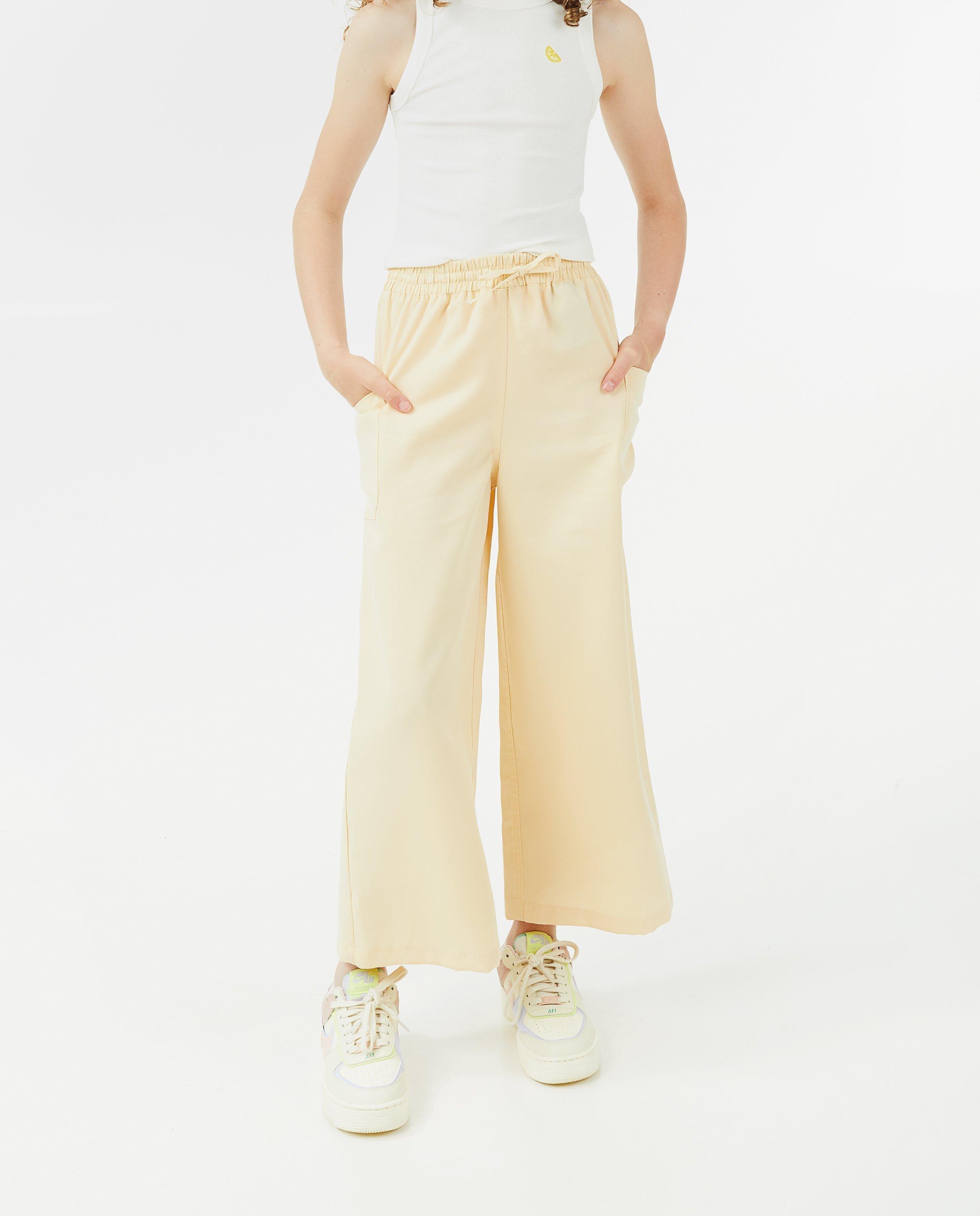 Broeken - Beige culotte van viscose