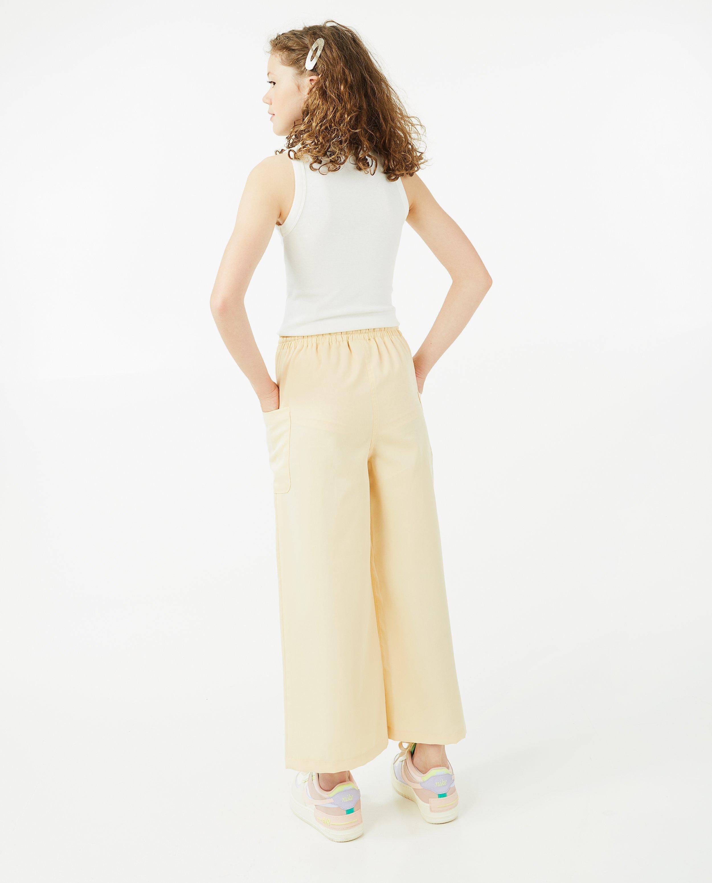 Broeken - Beige culotte van viscose