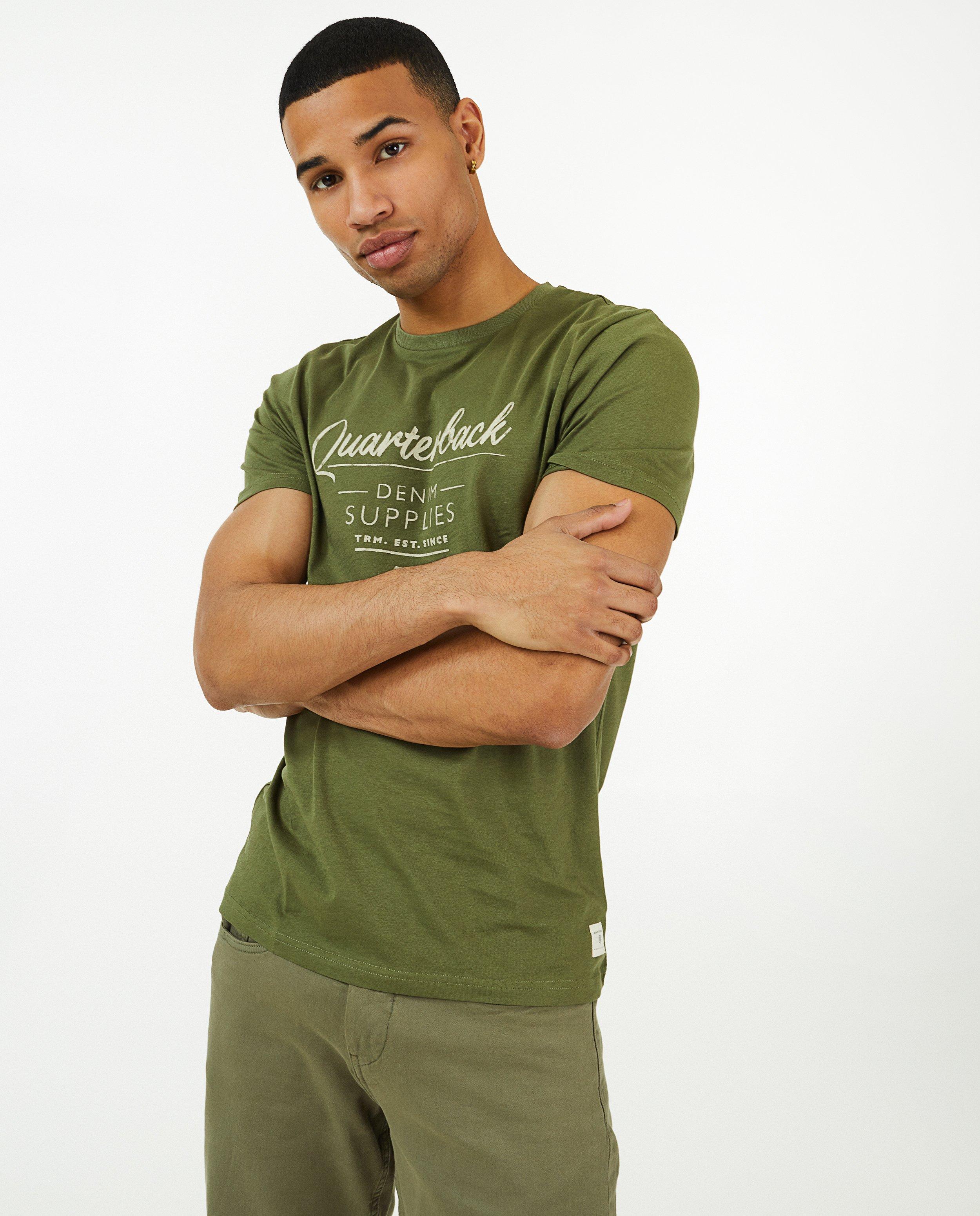 T-shirts - T-shirt vert à inscription