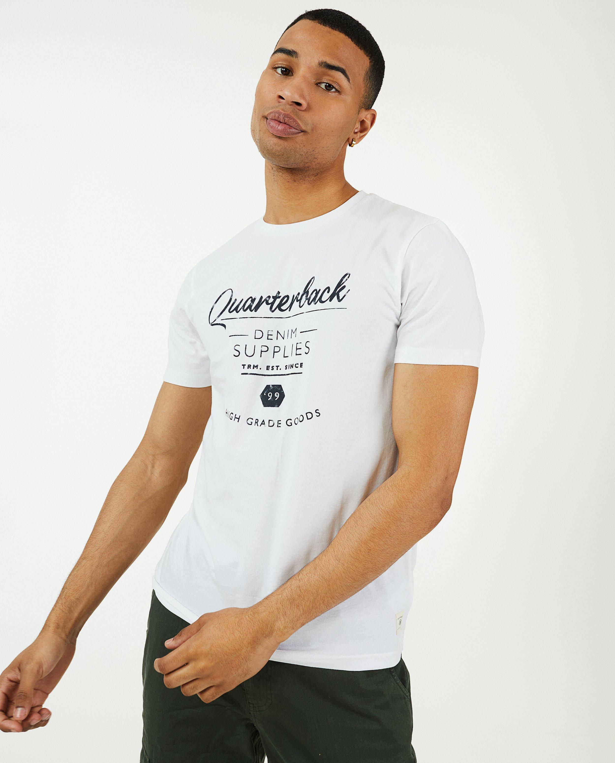 Wit T-shirt met opschrift - null - Quarterback