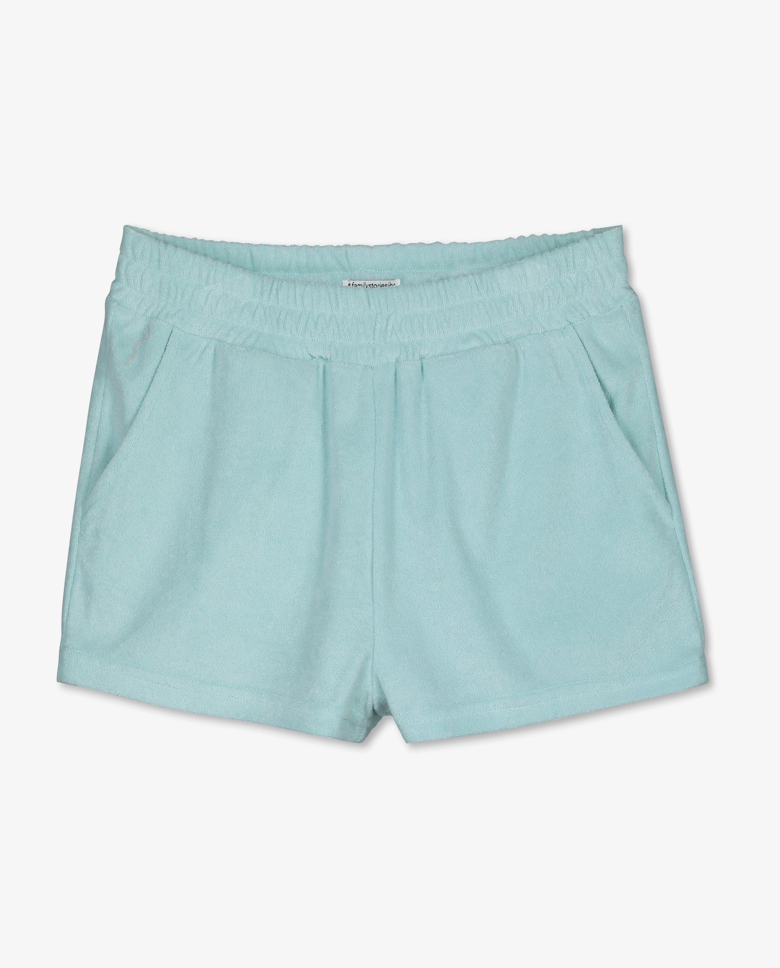 Shorten - Blauwe short van badstof