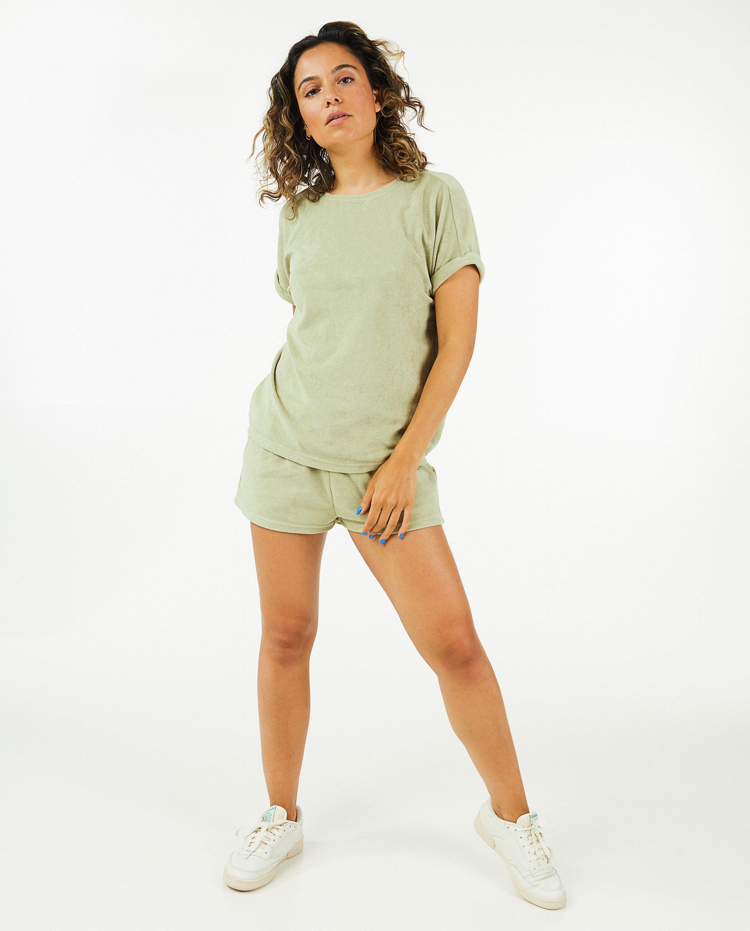 Groen T-shirt van badstof, dames - null - Familystories