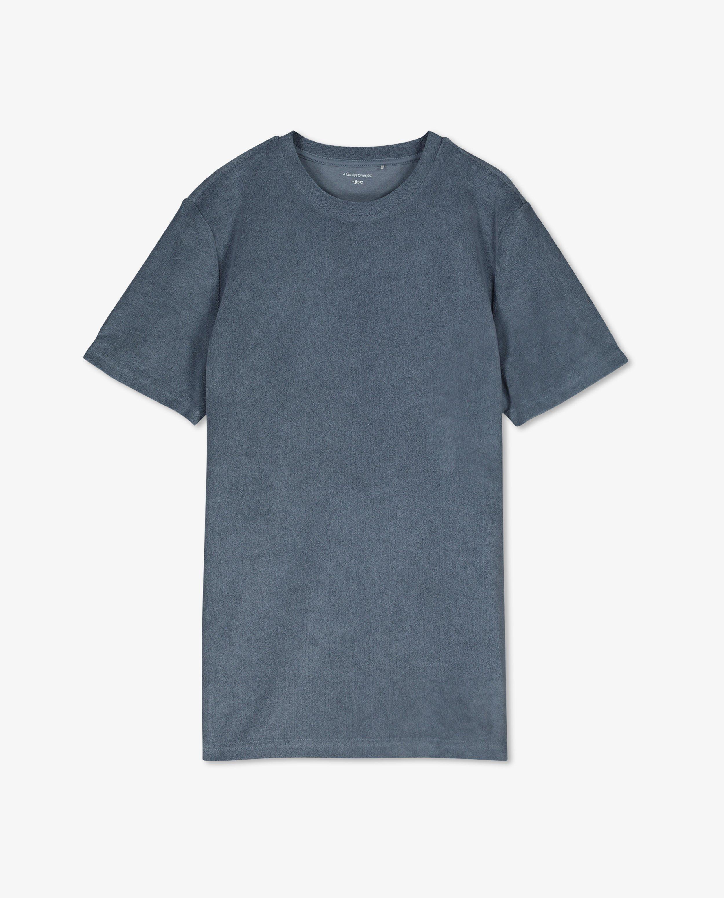 T-shirts - Blauw T-shirt van badstof, heren